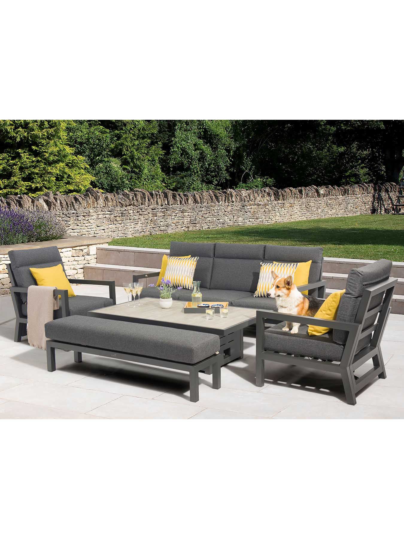 La Rochelle Reclining 3 Seat Sofa, Adjustable Cera