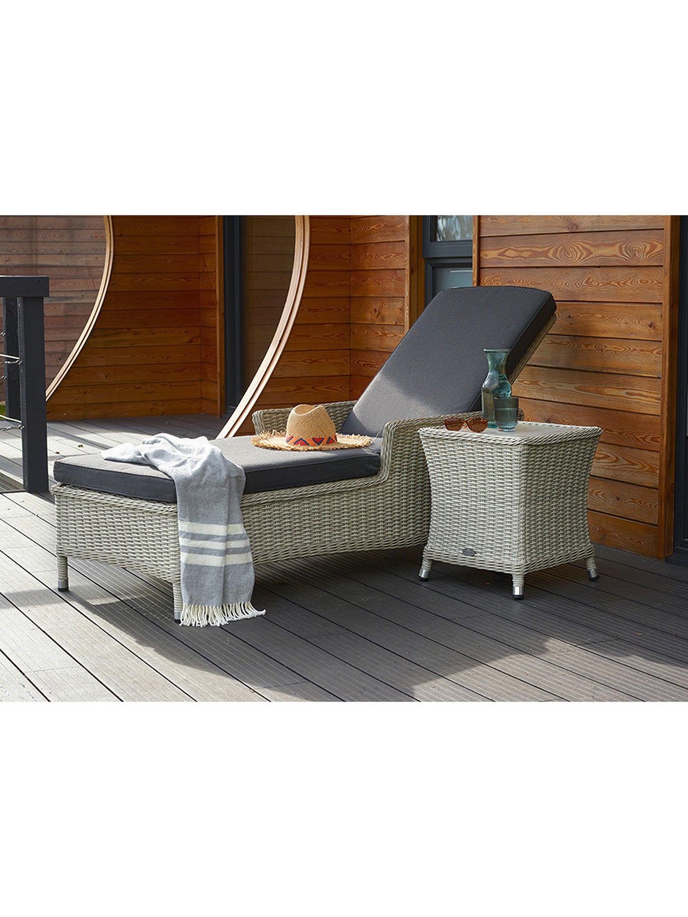 Monterey Lounger & High Coffee Table Dove Grey