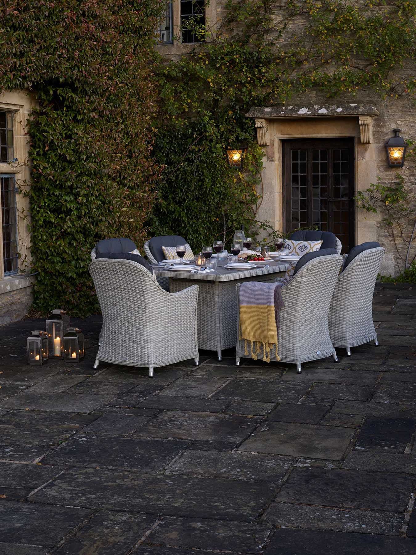 Monterey 180cm Rectangle Ceramic Top Dining Firepi