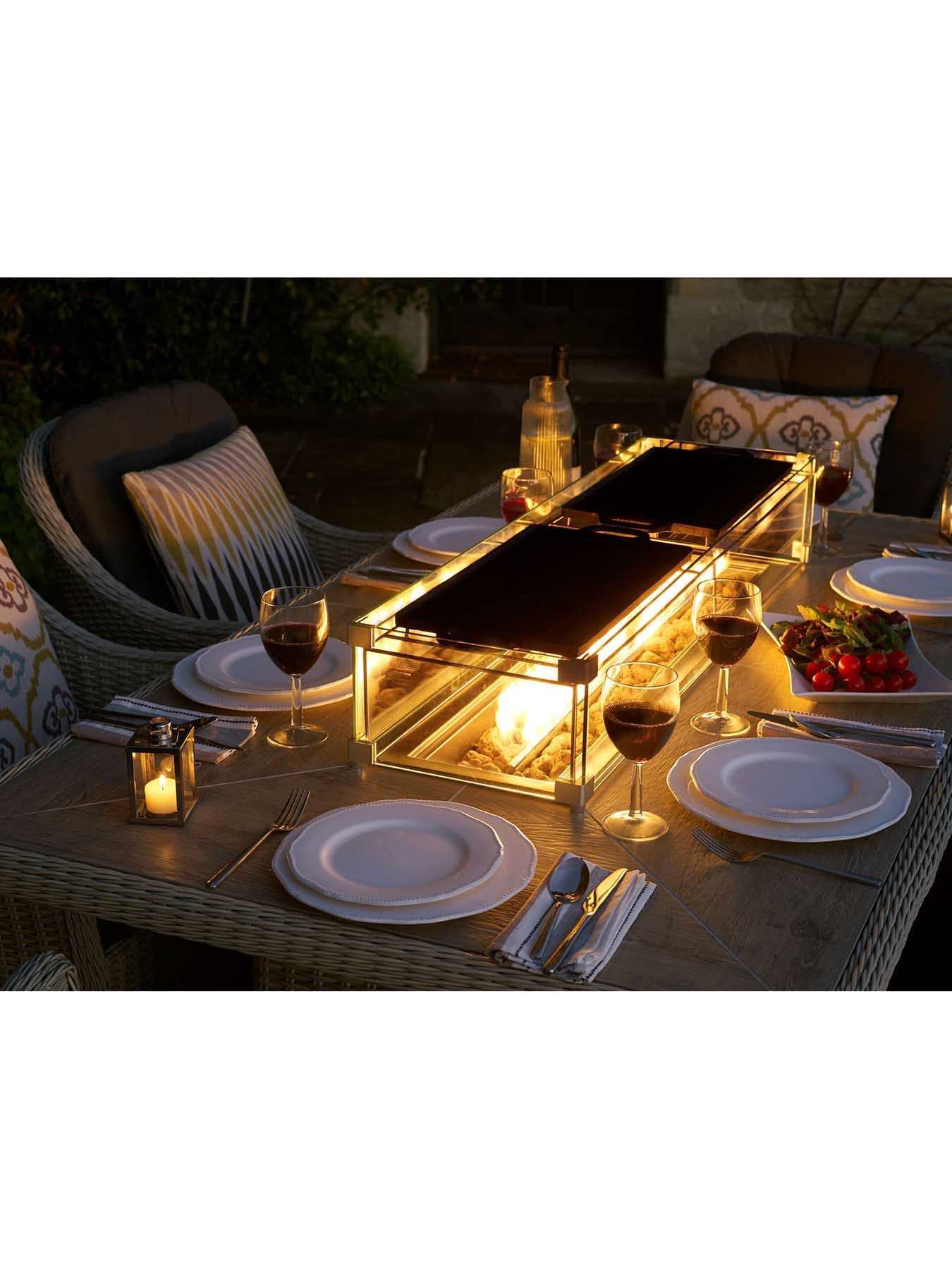 Monterey 180cm Rectangle Ceramic Top Dining Firepi