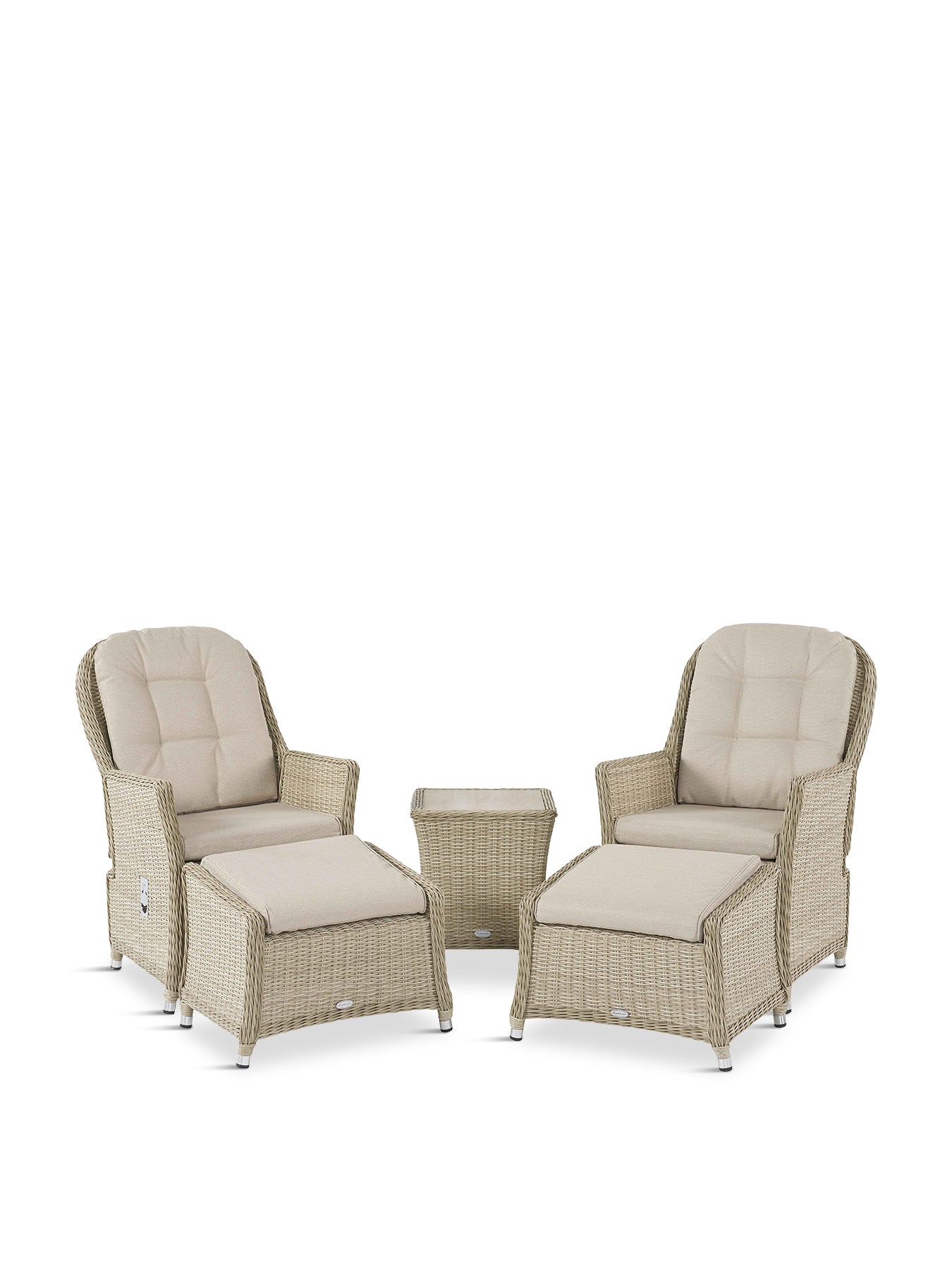 Monterey Rattan Recliner Set with 2 Footstools & Side Table