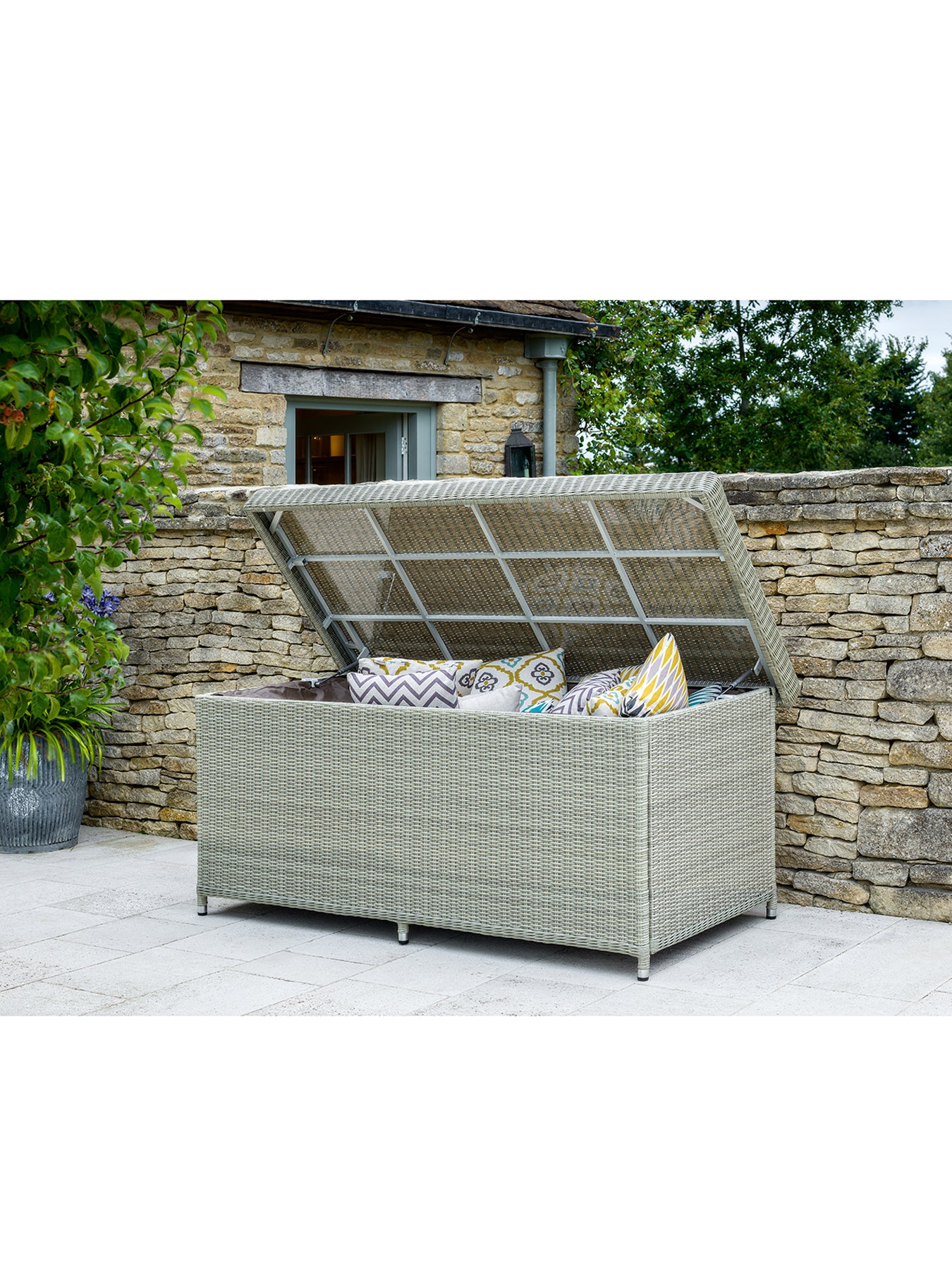 Monterey Rattan Garden Cushion Box Dove Grey