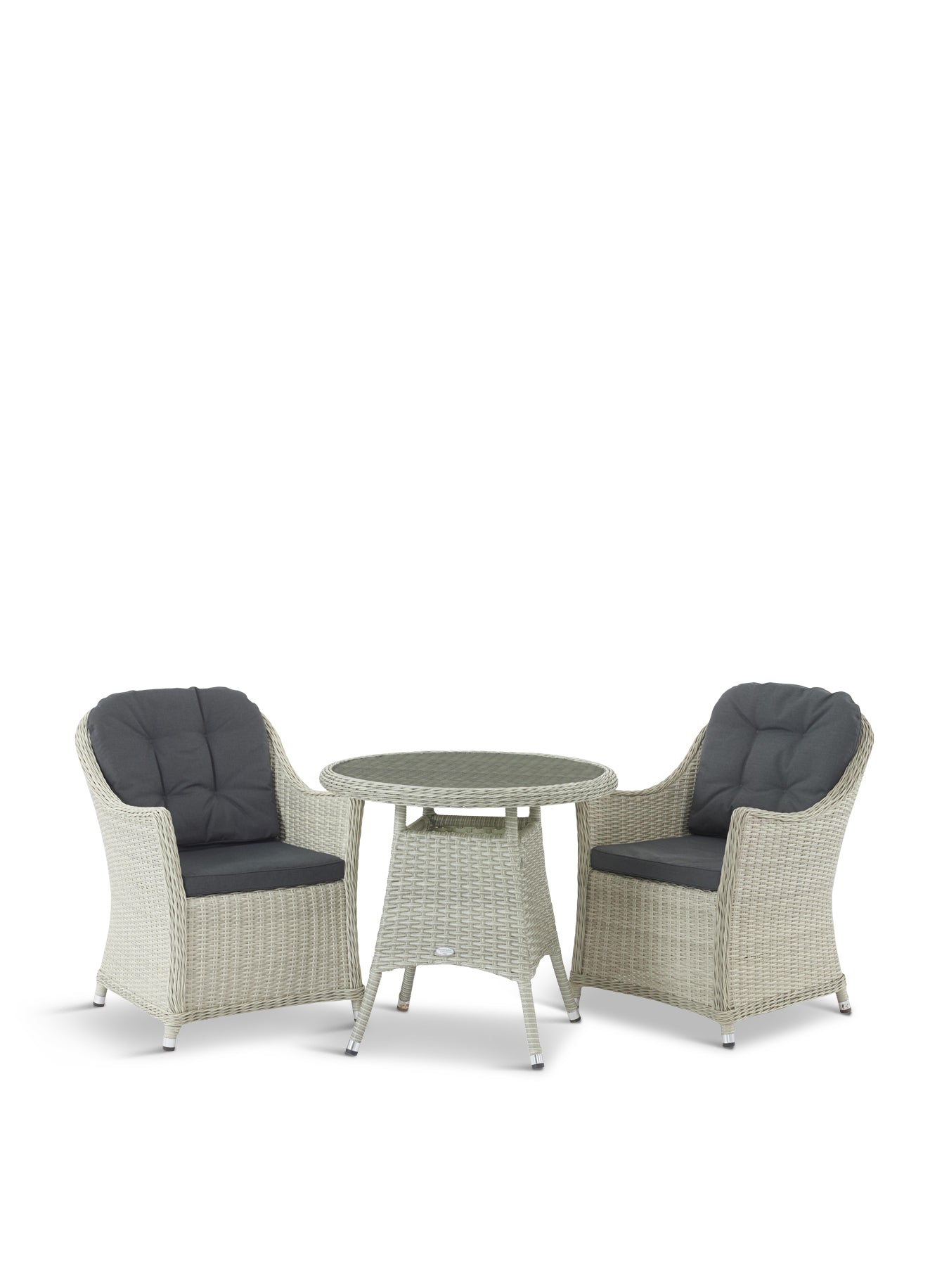 Monterey Rattan Bistro Table Set with 2 Armchairs