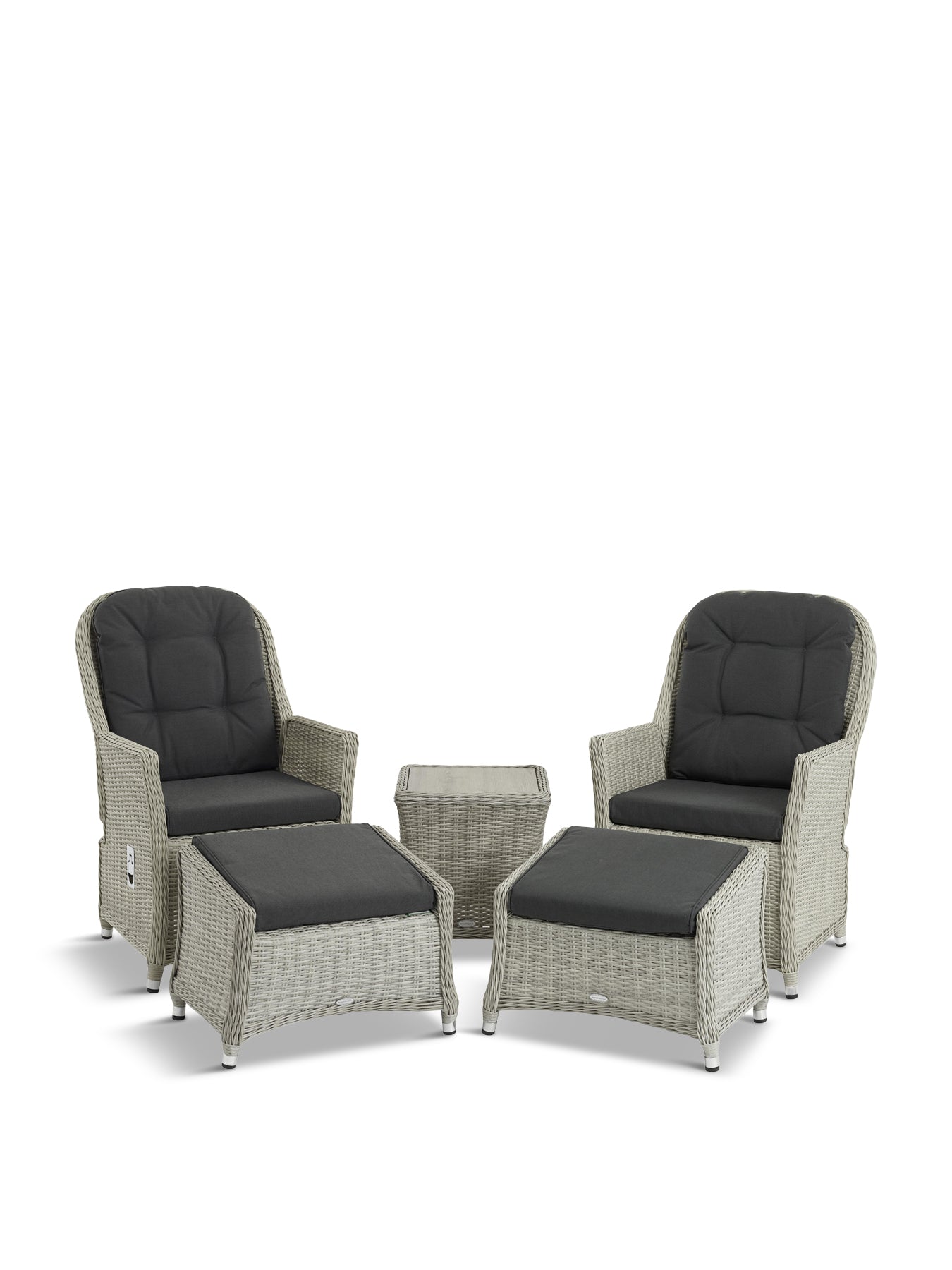 Monterey Rattan Recliner Set with 2 Footstools & Side Table
