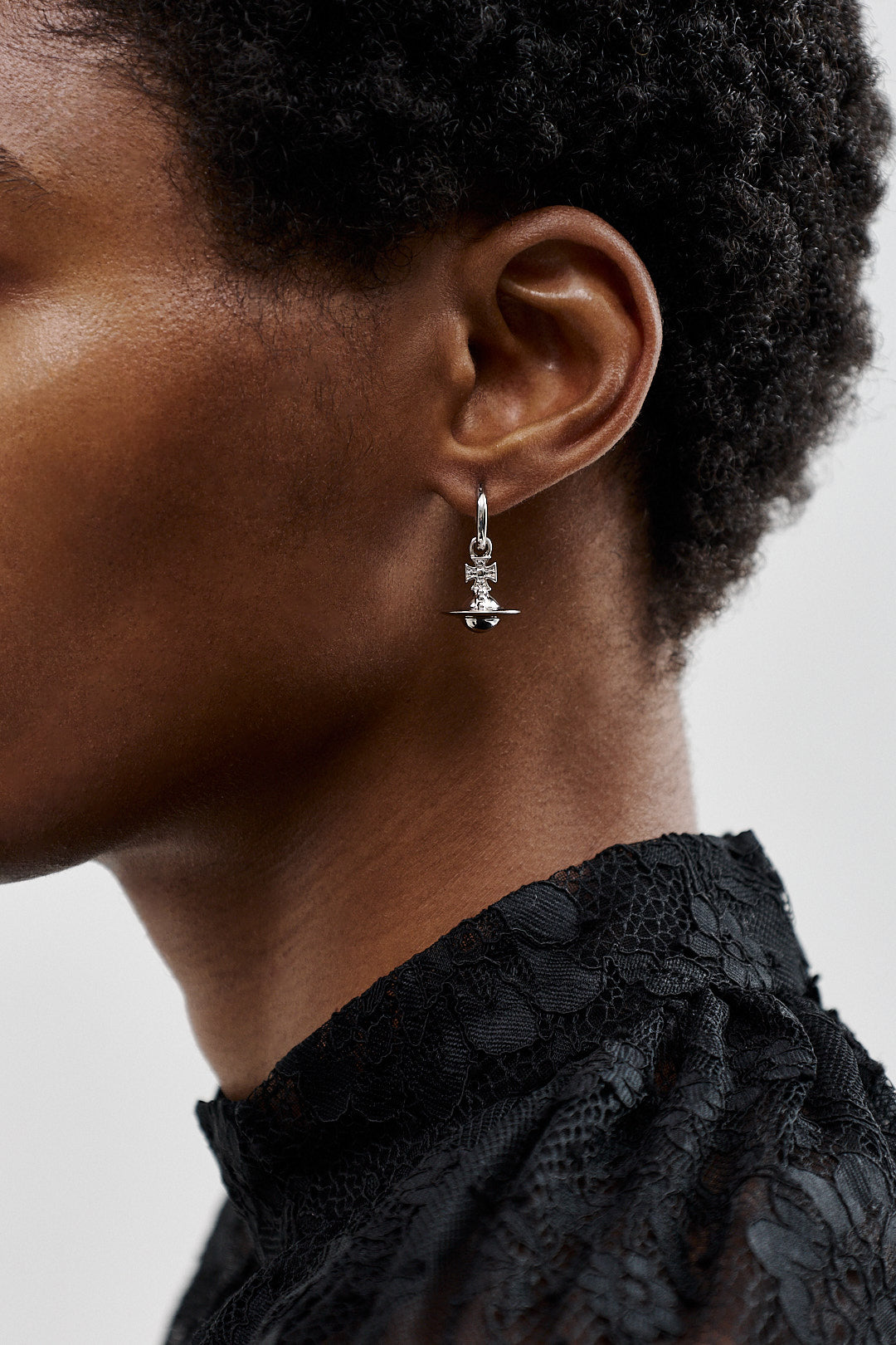 Ruby Small Bear Orb Hoop Earrings