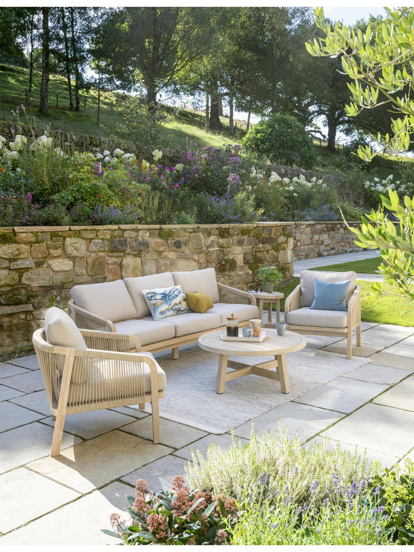 Cora Rope Lounge Set with 3 Seater Sofa & 2 Chairs