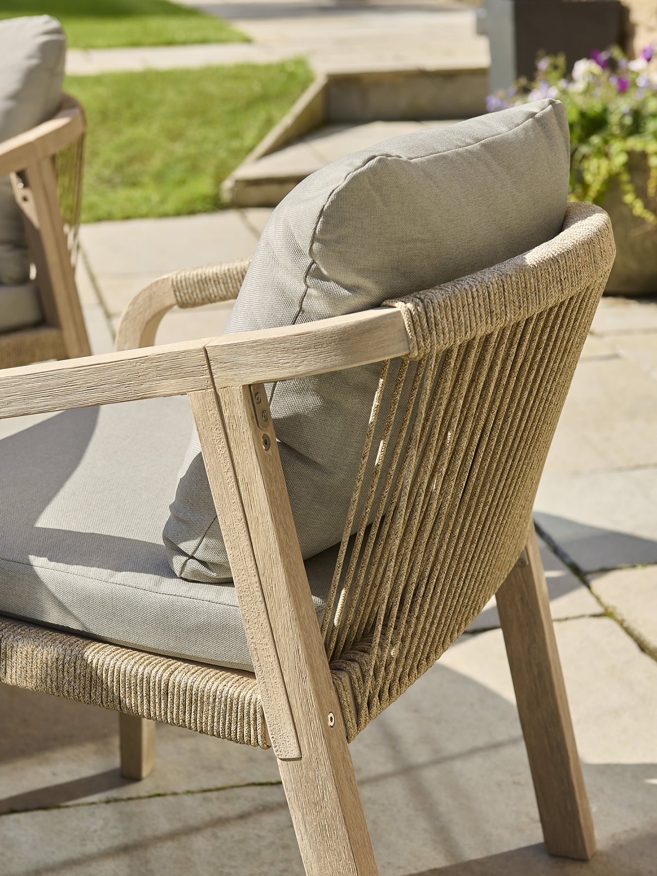 Cora Rope Garden Dining Set Cream