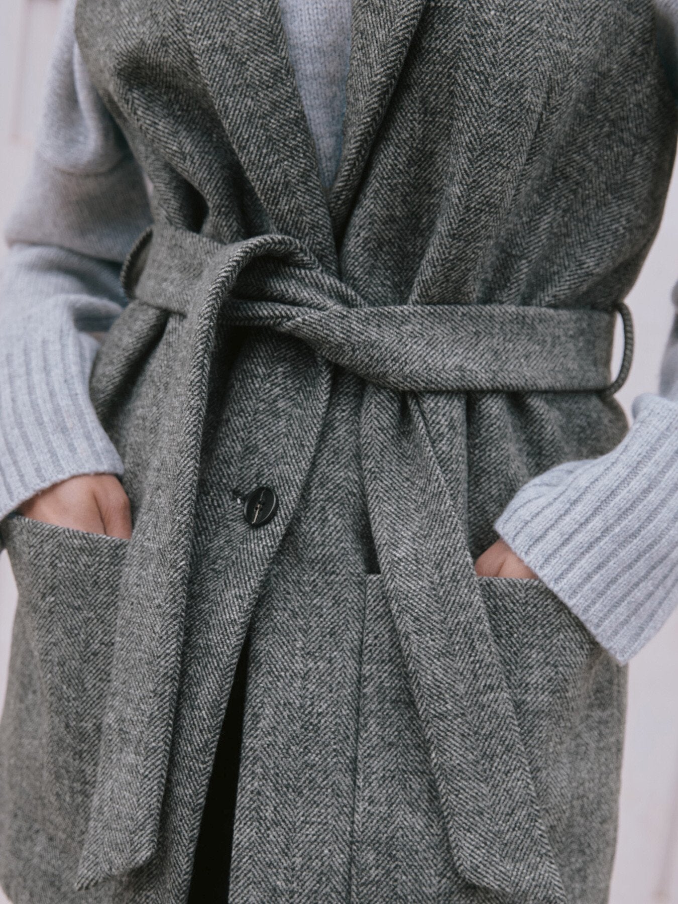 Herringbone Sleeveless Jacket