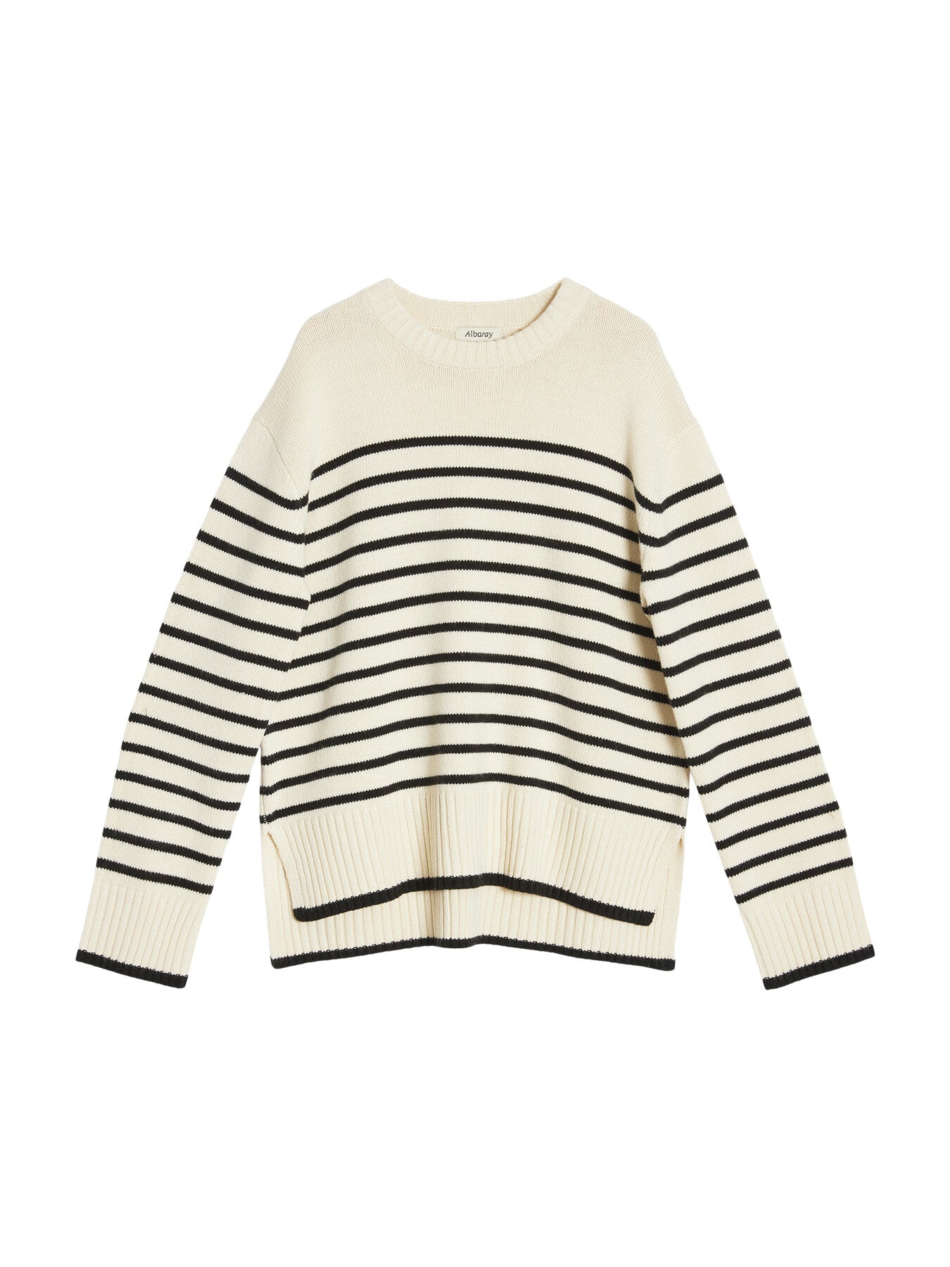 Breton Stripe Crew Jumper Cream