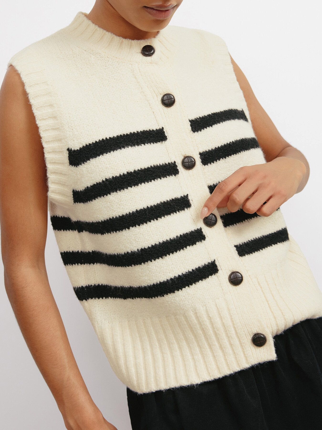Stripe Button Tank
