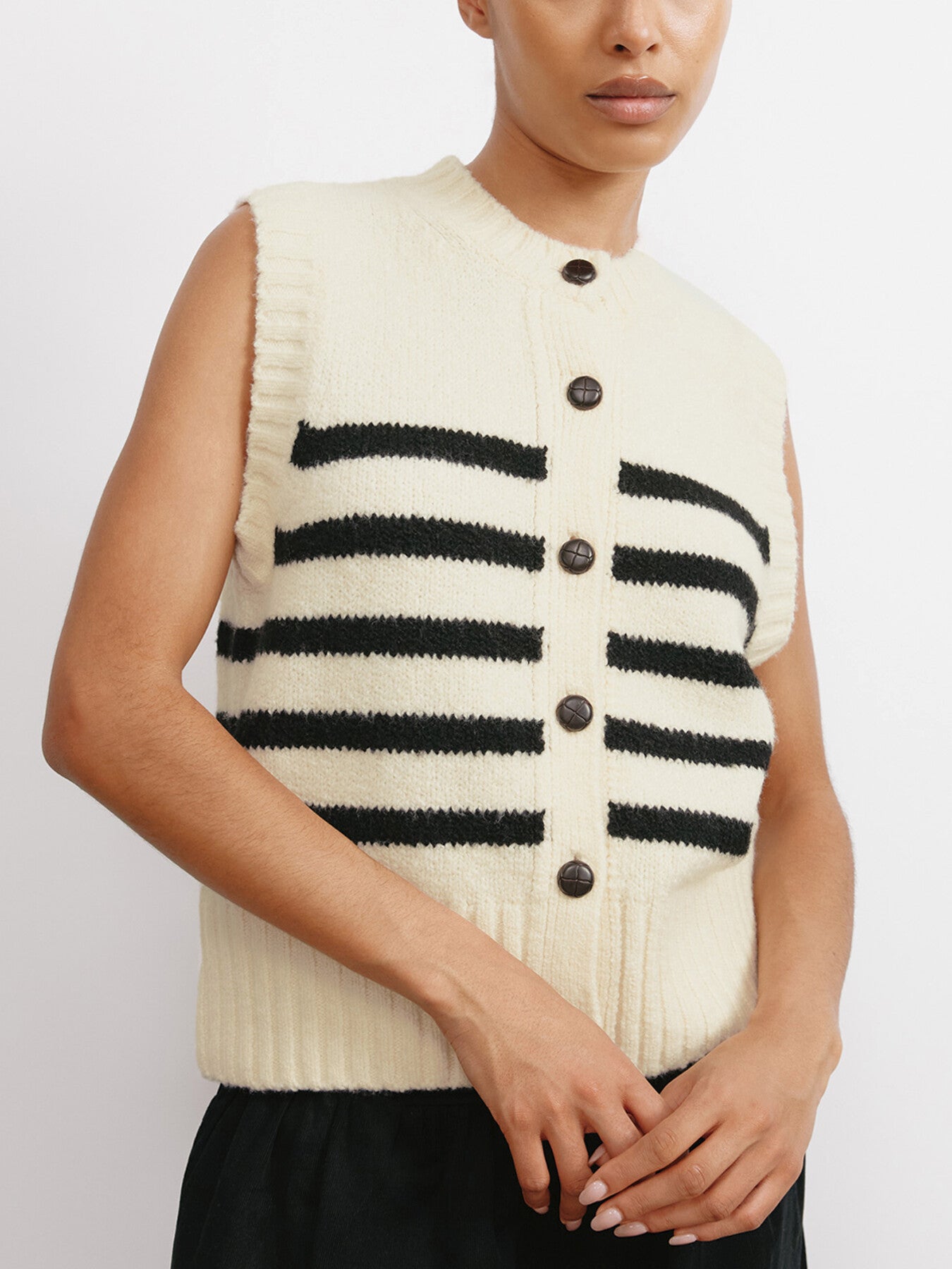 Stripe Button Tank