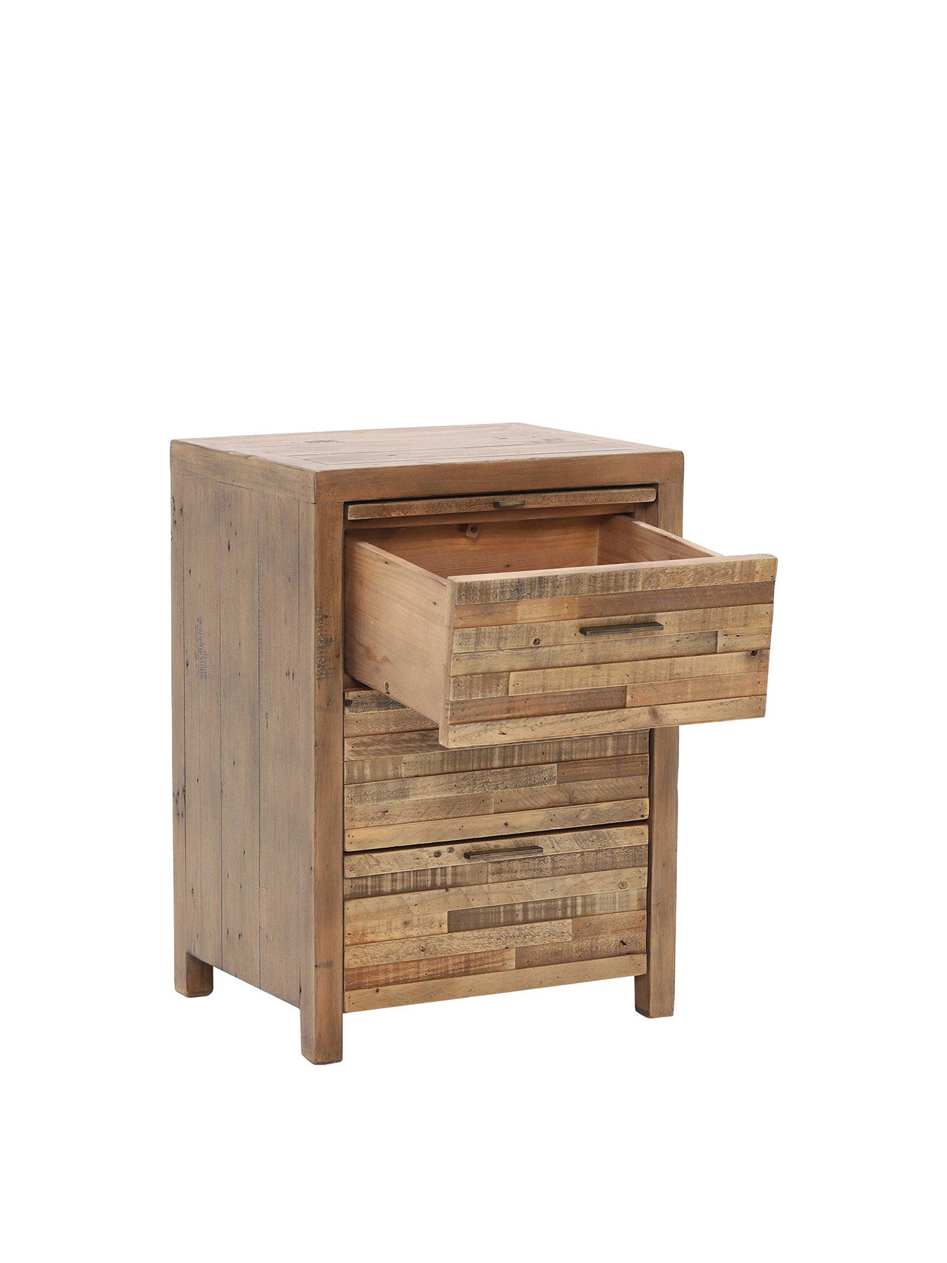 Charlie Reclaimed Wood 3 Drawer Bedside Table