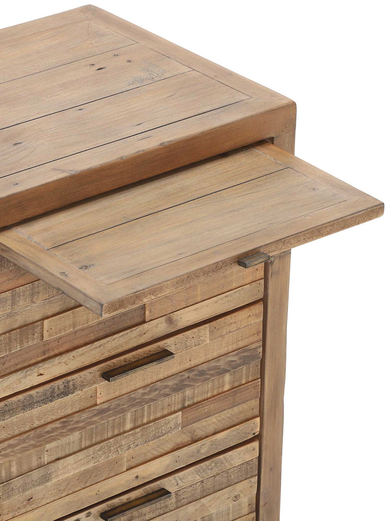Charlie Reclaimed Wood 3 Drawer Bedside Table