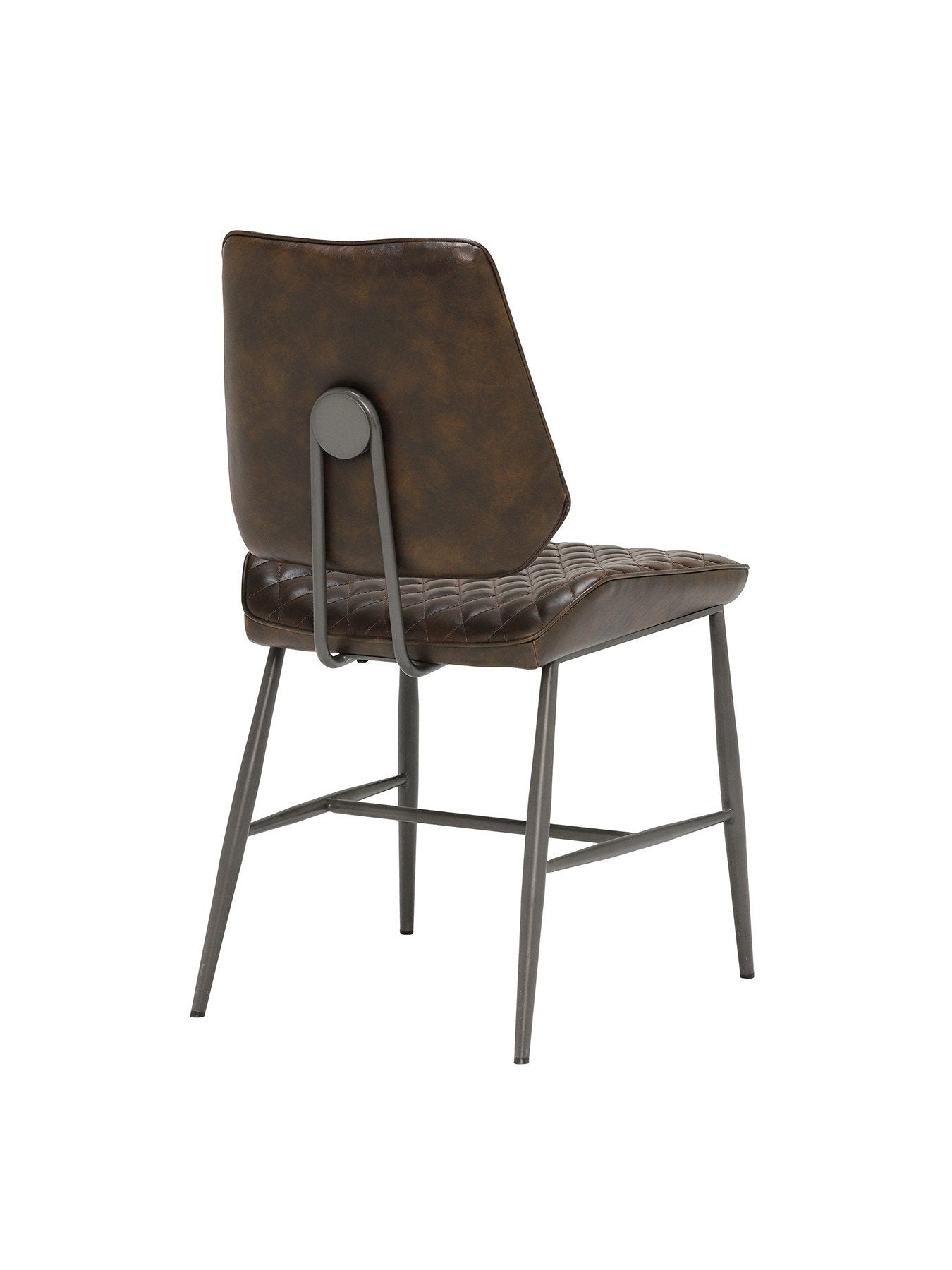 Hawley Quilted Dining Chair, Dark Brown