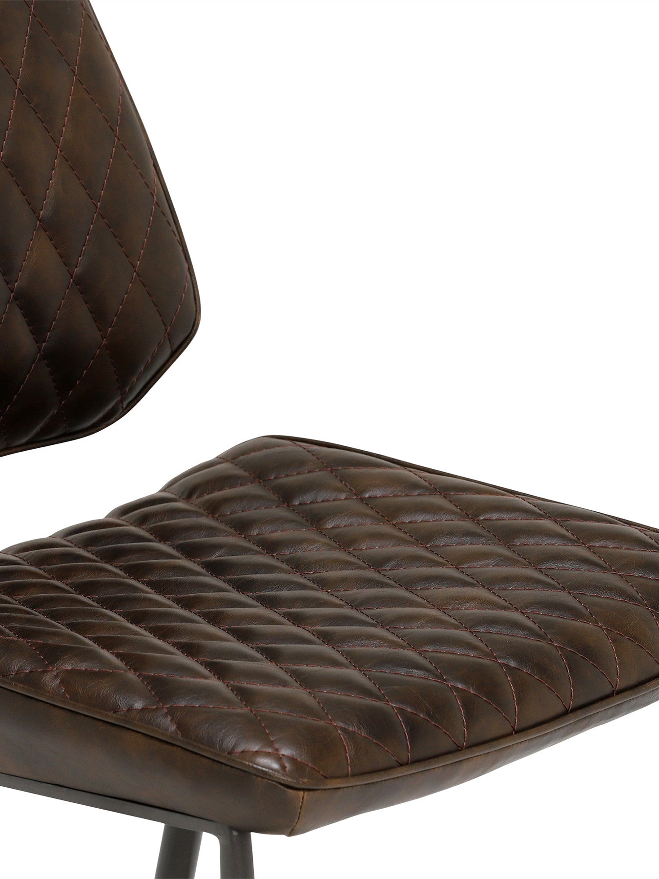 Hawley Quilted Dining Chair, Dark Brown