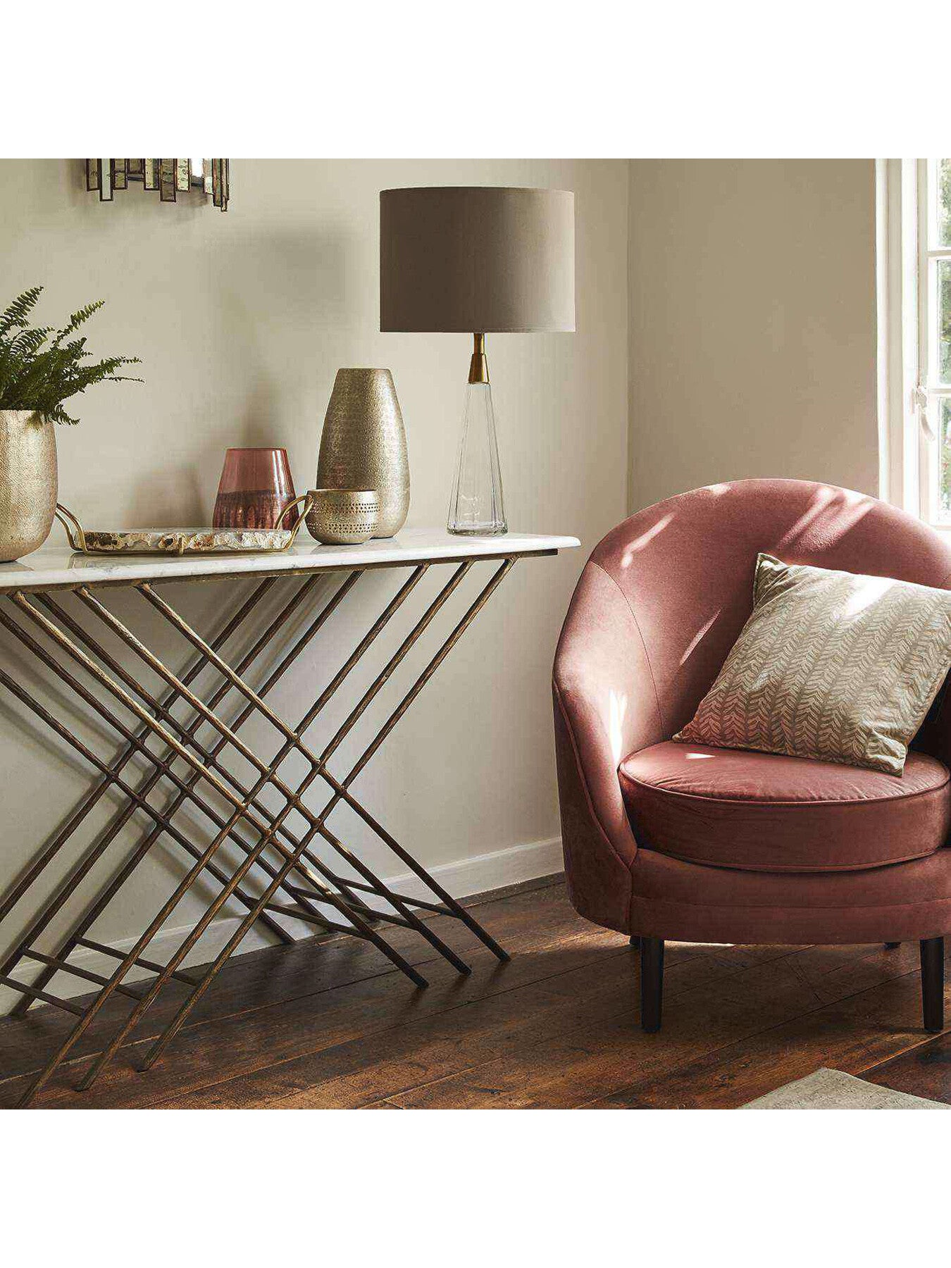 Nolita Marble And Antique Gold Console Table