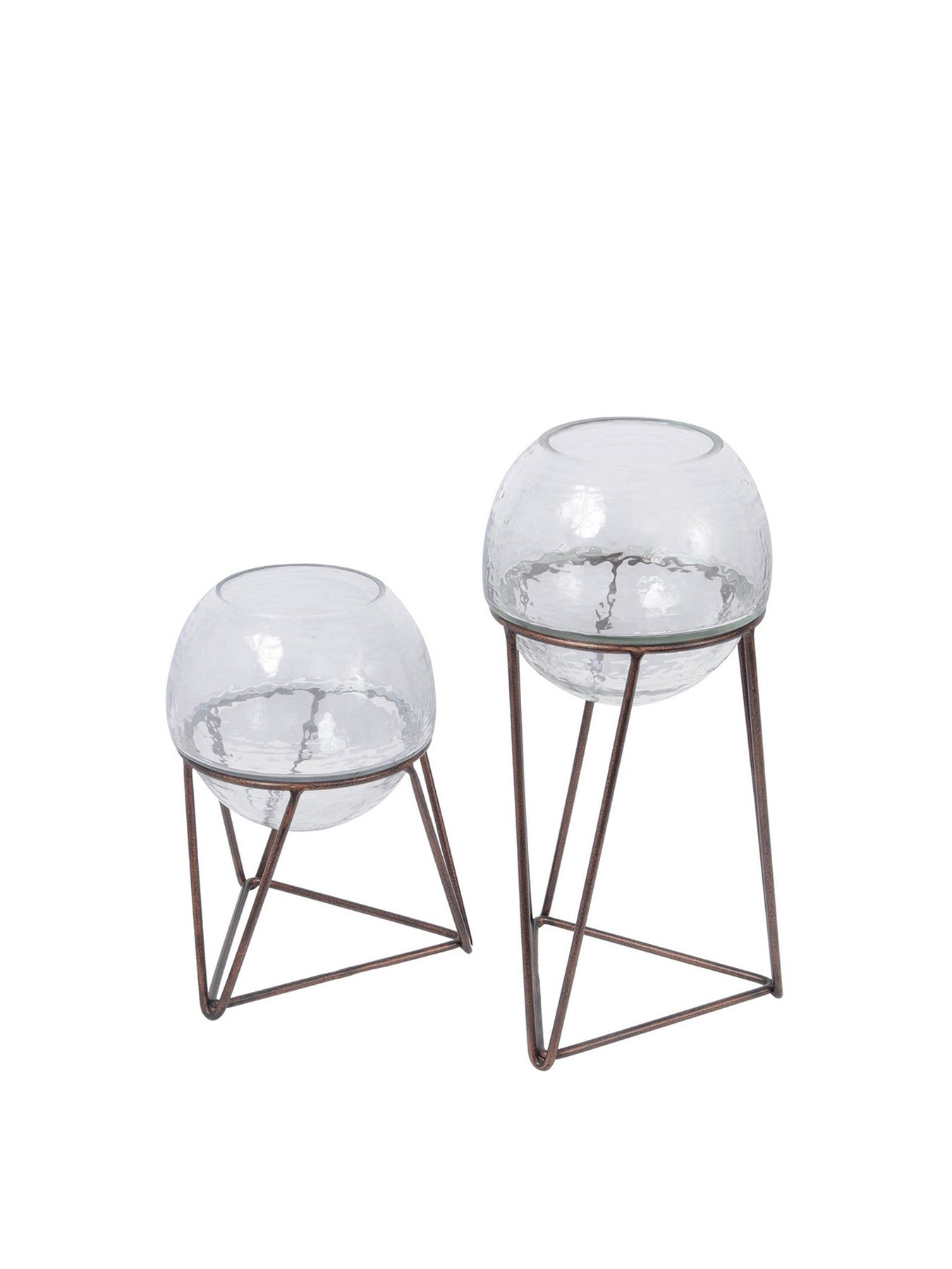 Bersa Medium Table Fishbowl Planter with Aged Copper