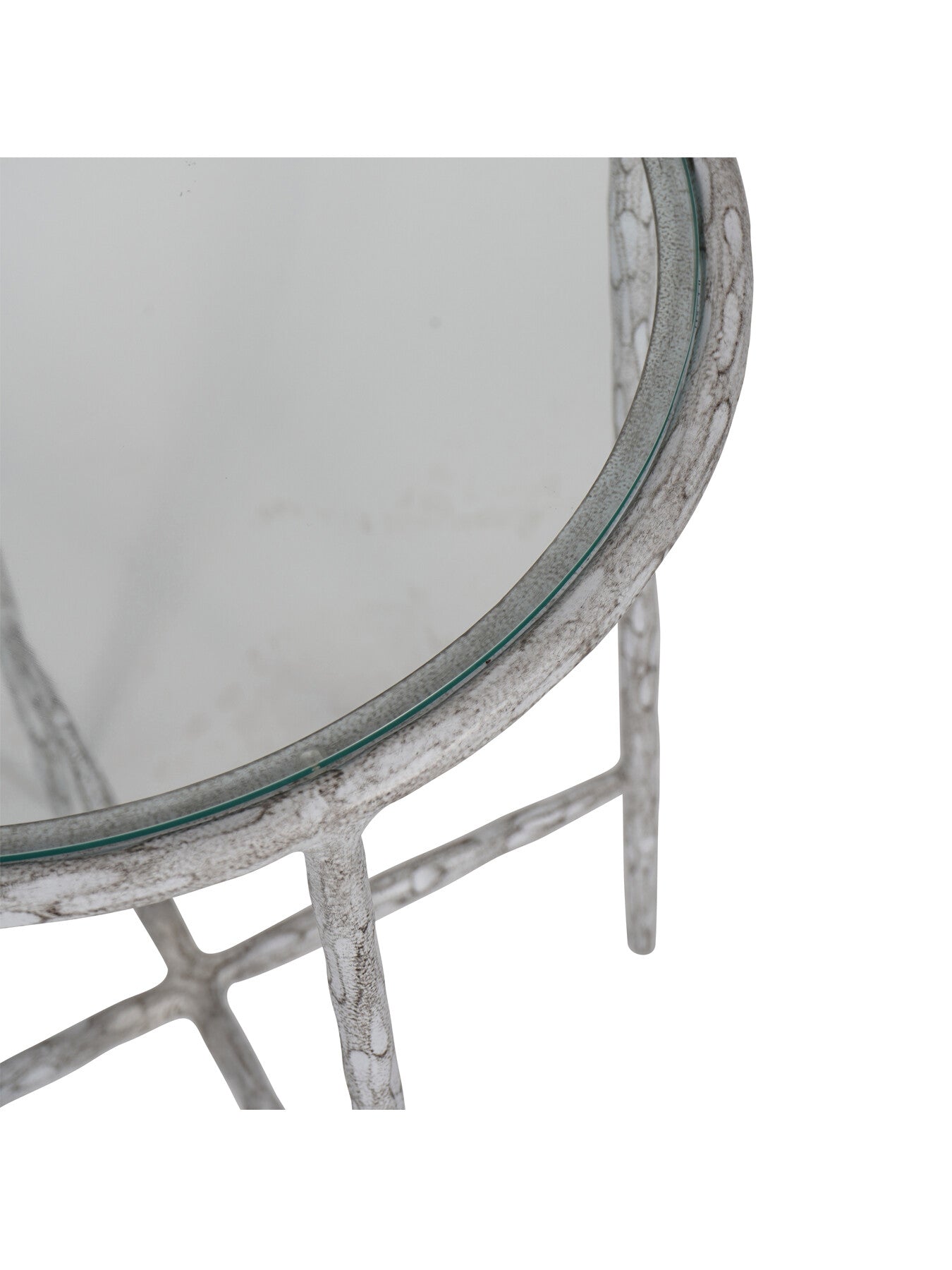 Patterdale Hand Forged Side Table White with Gla