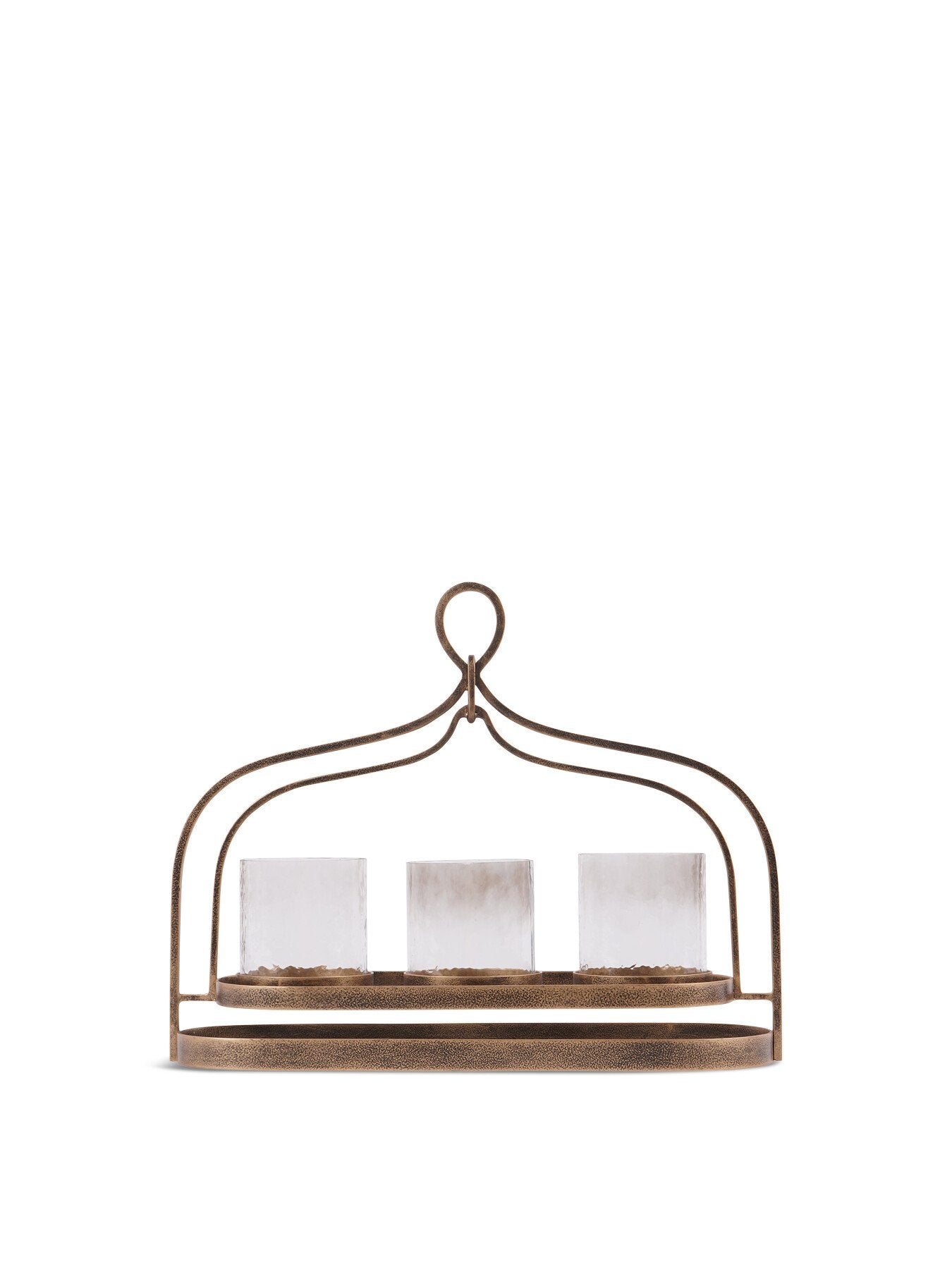 Aged Gold Loop Three Votive Holder