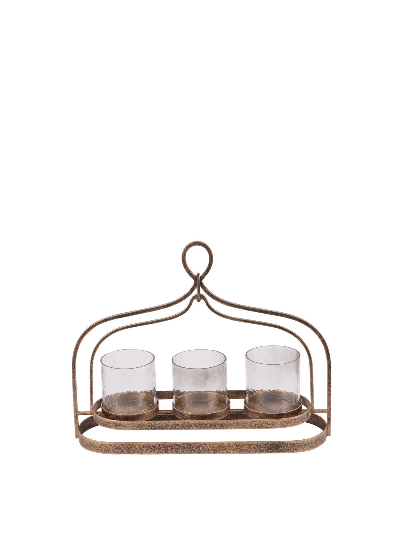 Aged Gold Loop Three Votive Holder