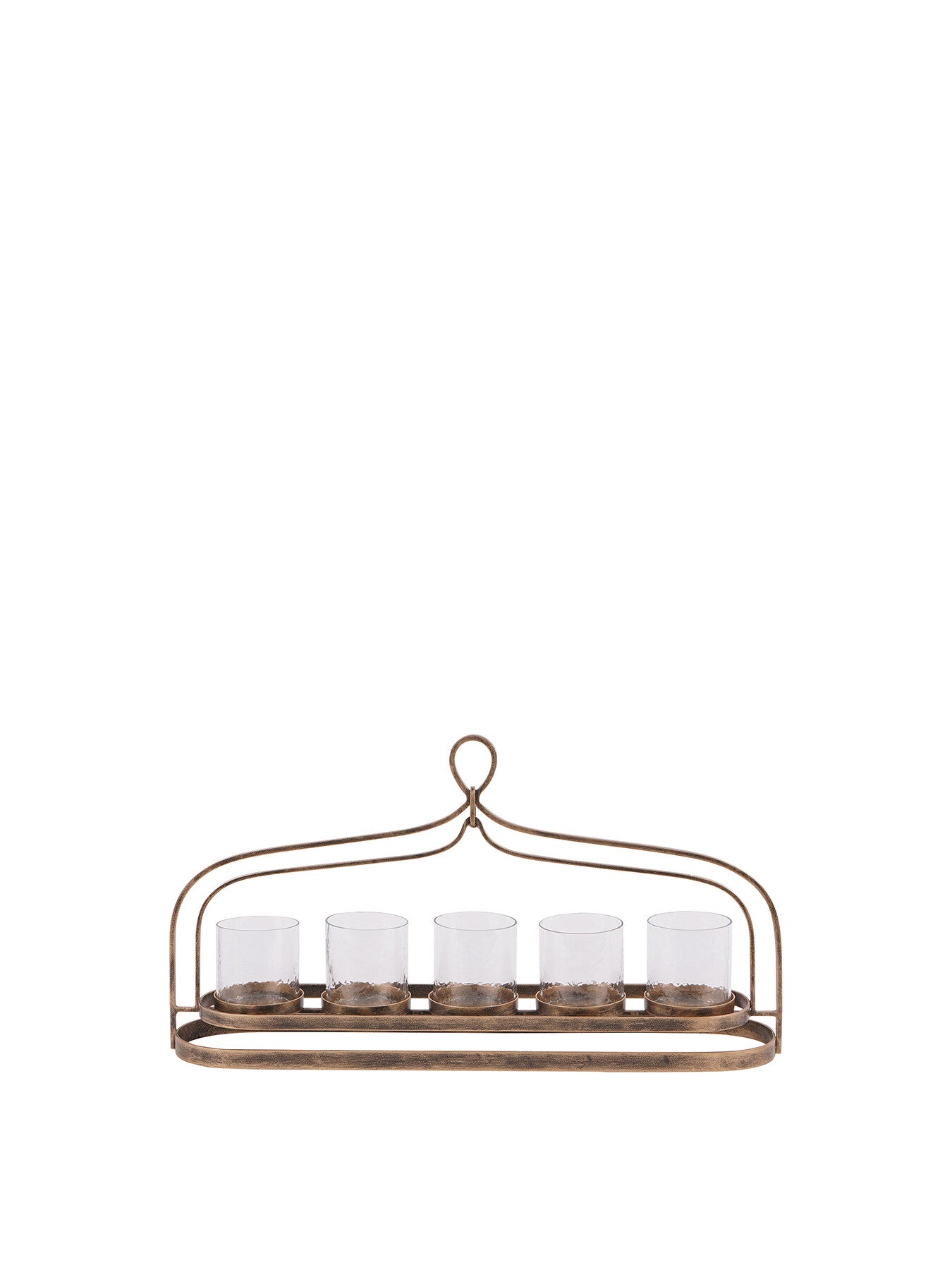 Aged Gold Loop Five Votive Holder