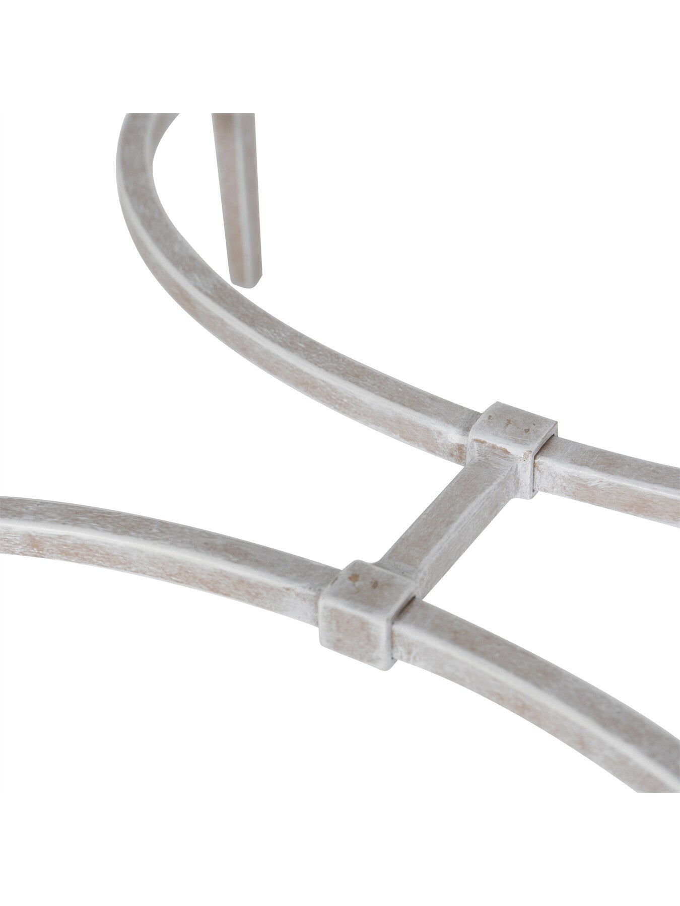 Aria Etched Glass Distressed White Iron End Table