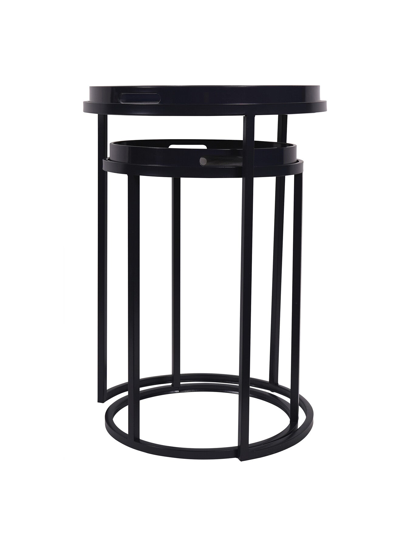 Belvedere Peacock Print Set Of 2 Side Tables