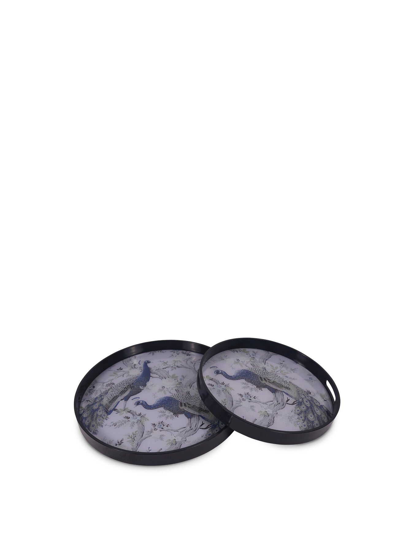 Belvedere Peacock Print Set Of 2 Trays