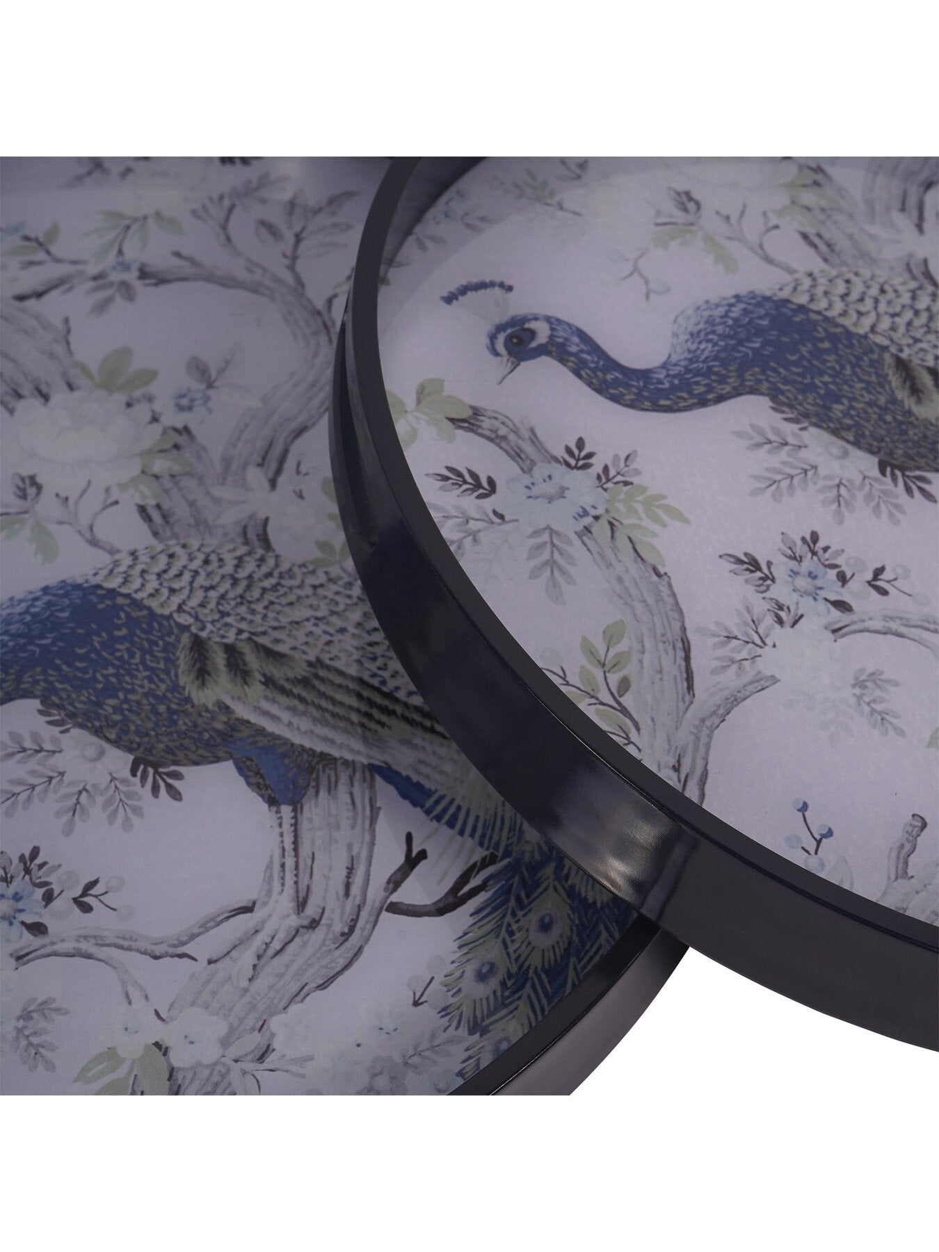 Belvedere Peacock Print Set Of 2 Trays