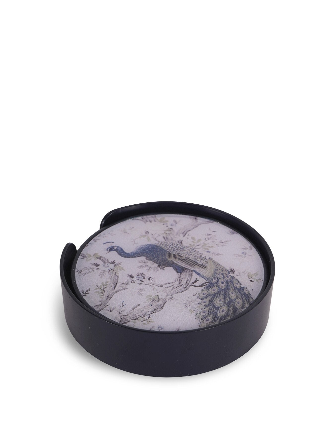 Belvedere Peacock Print Set Of 4 Coasters