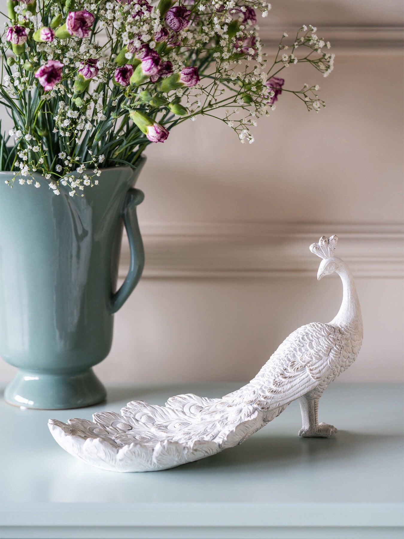 Distressed Peacock Trinket Dish