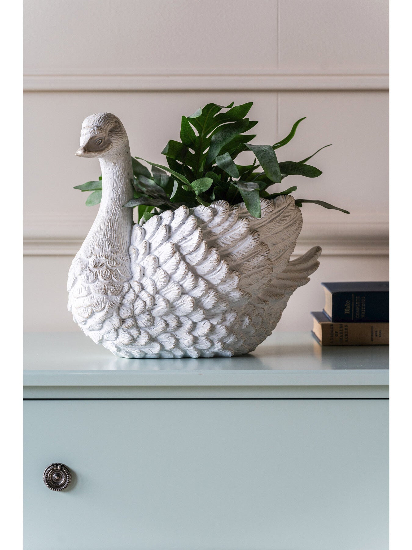 Large Distressed Swan Planter