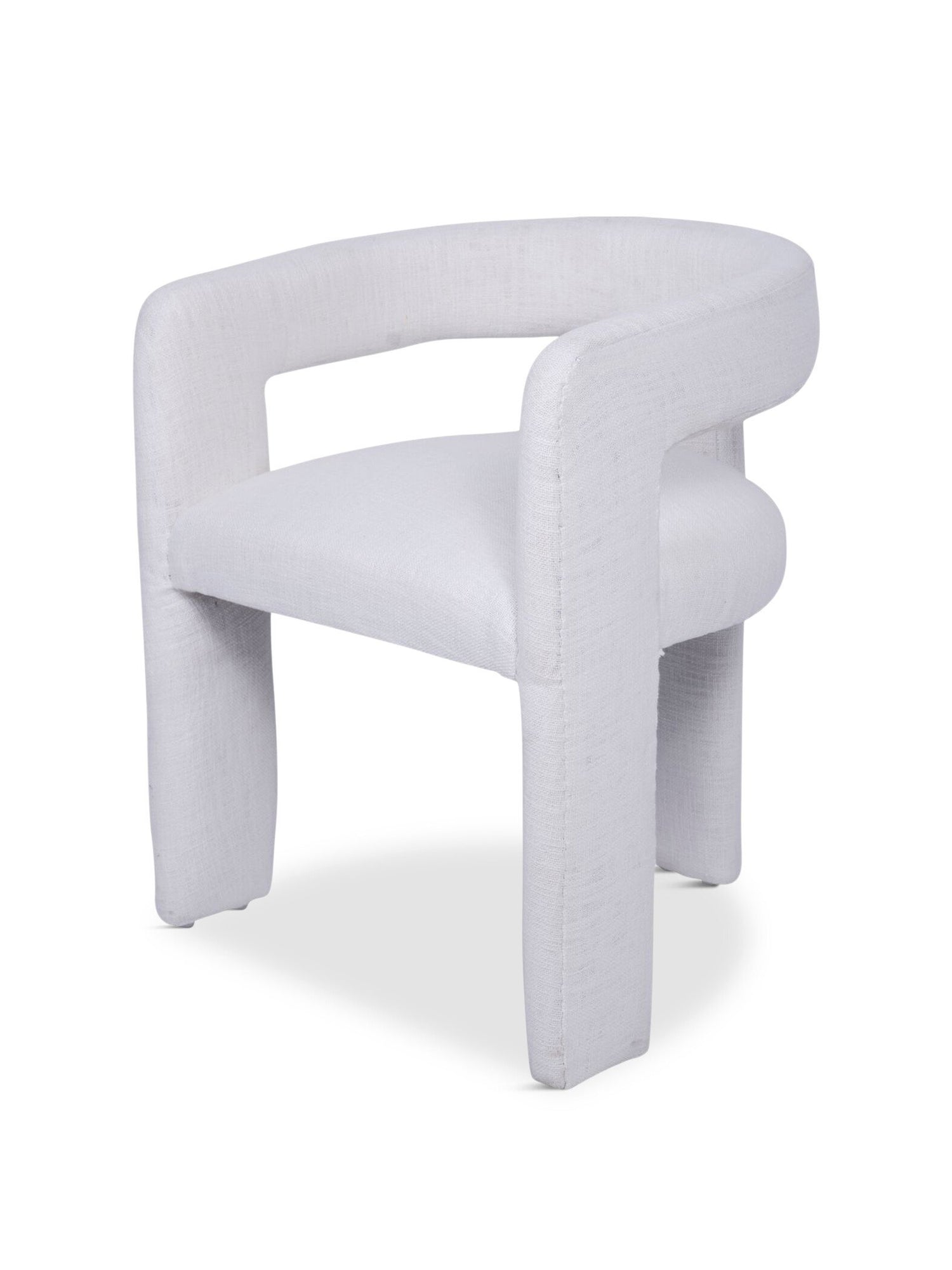 Fully Upholstered Ivory Slub Chair