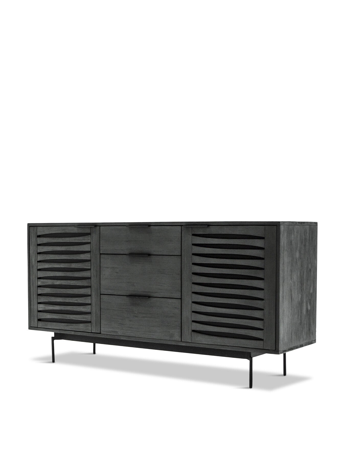 Bronks Black Buffet Cabinet with Two Doors and