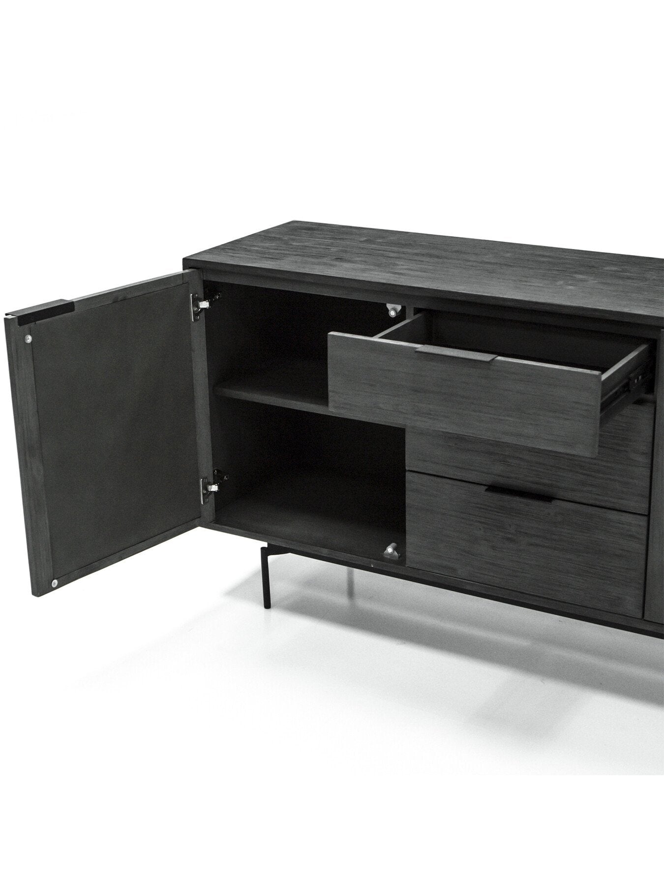 Bronks Black Buffet Cabinet with Two Doors and