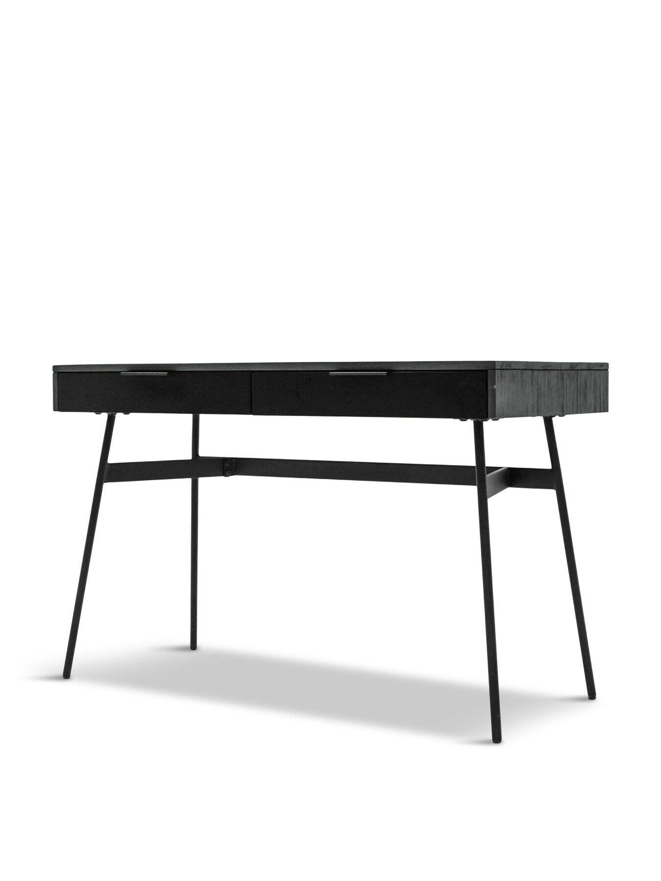 Bronks Black Desk with Two Drawers
