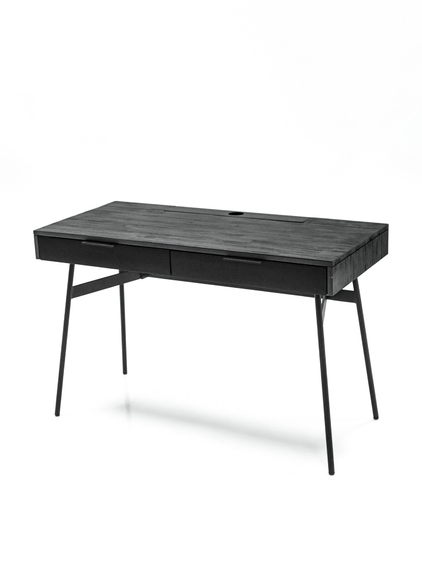 Bronks Black Desk with Two Drawers