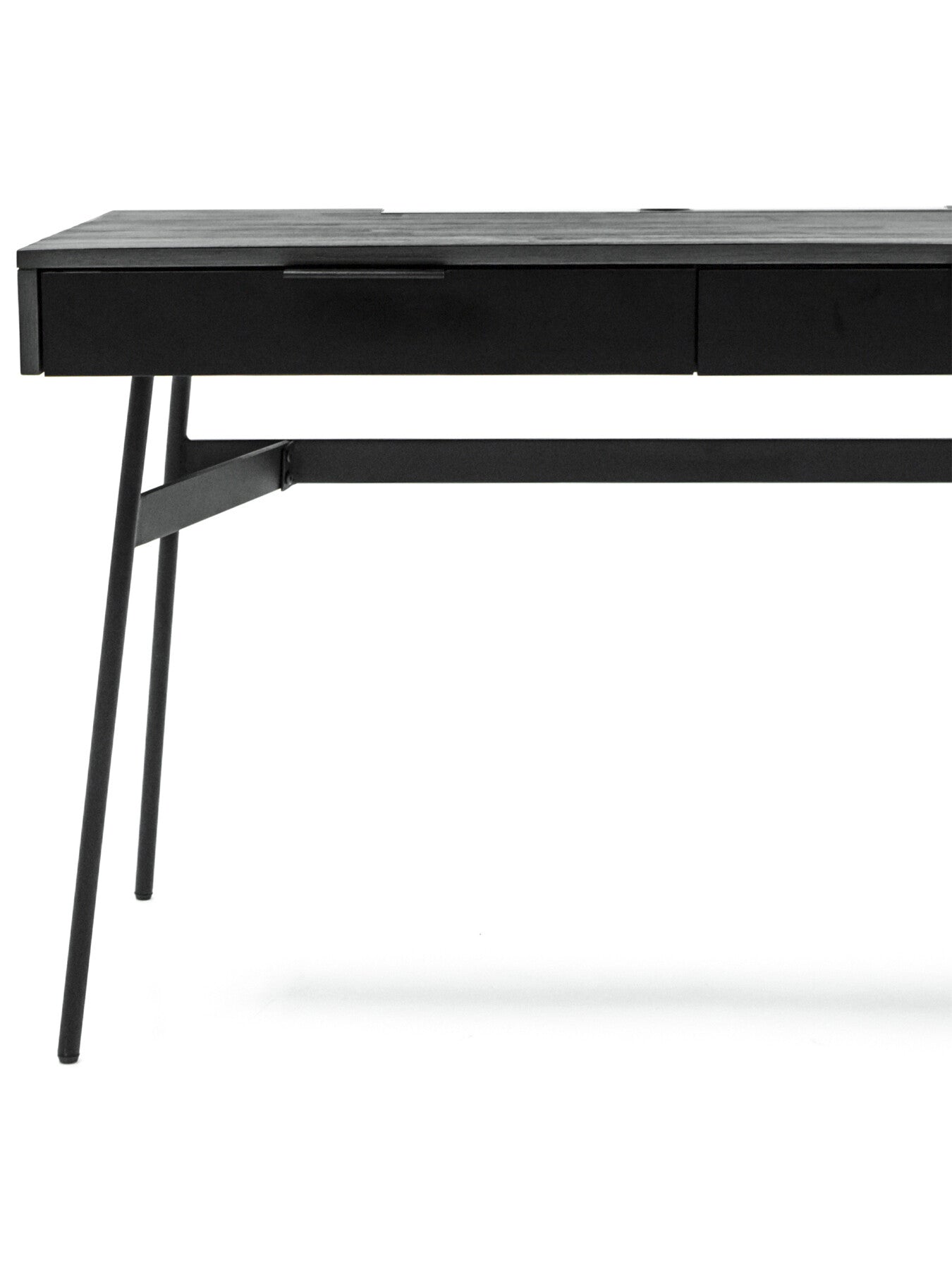 Bronks Black Desk with Two Drawers