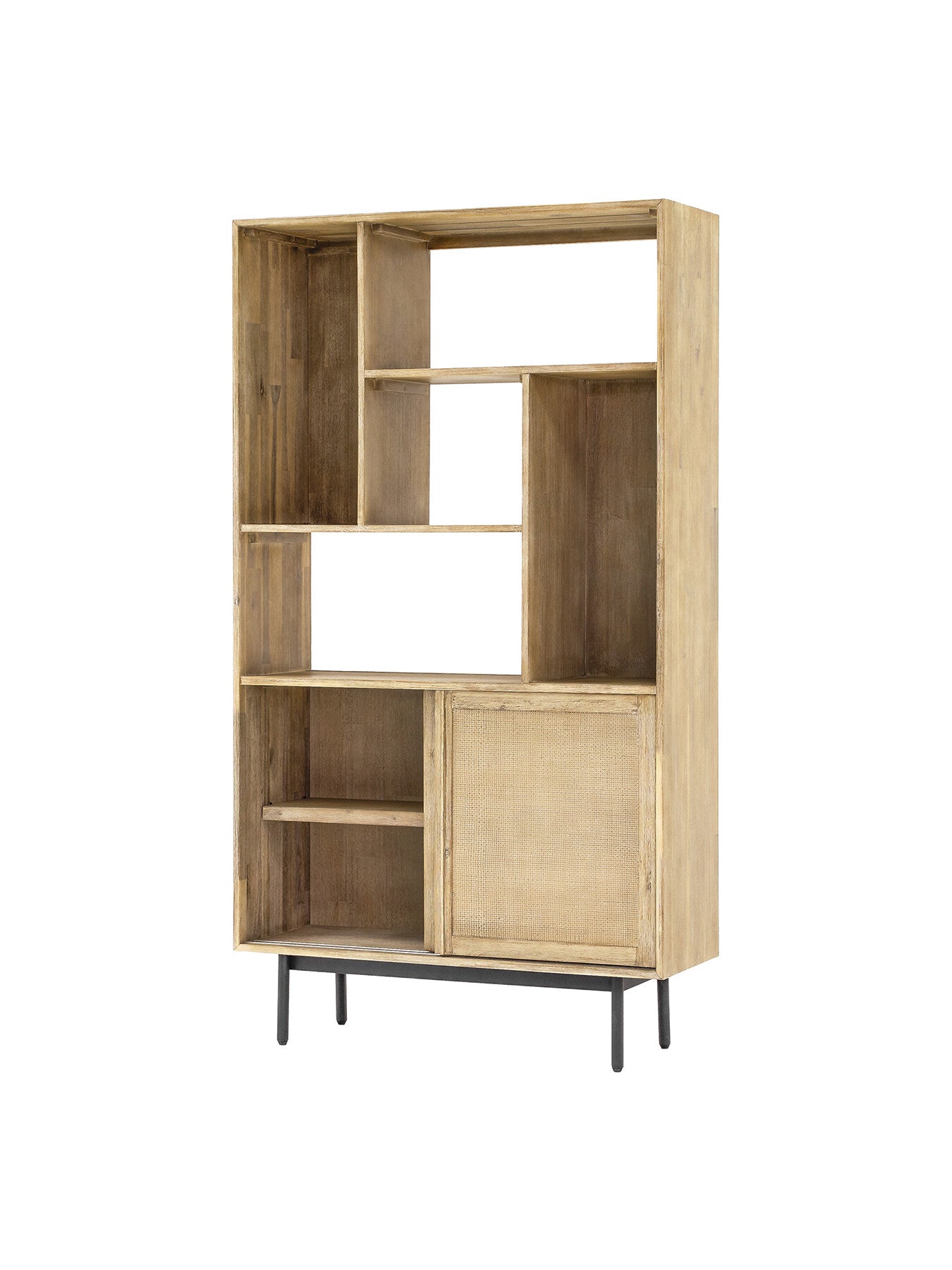 Maddox  Bookcase with Storage and Two Sliding Doors