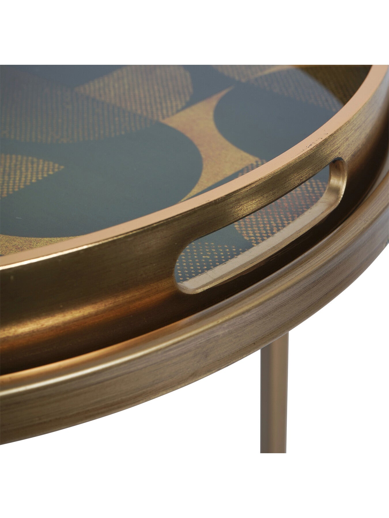 Retro Pattern Set of 2 Side Tray Tables