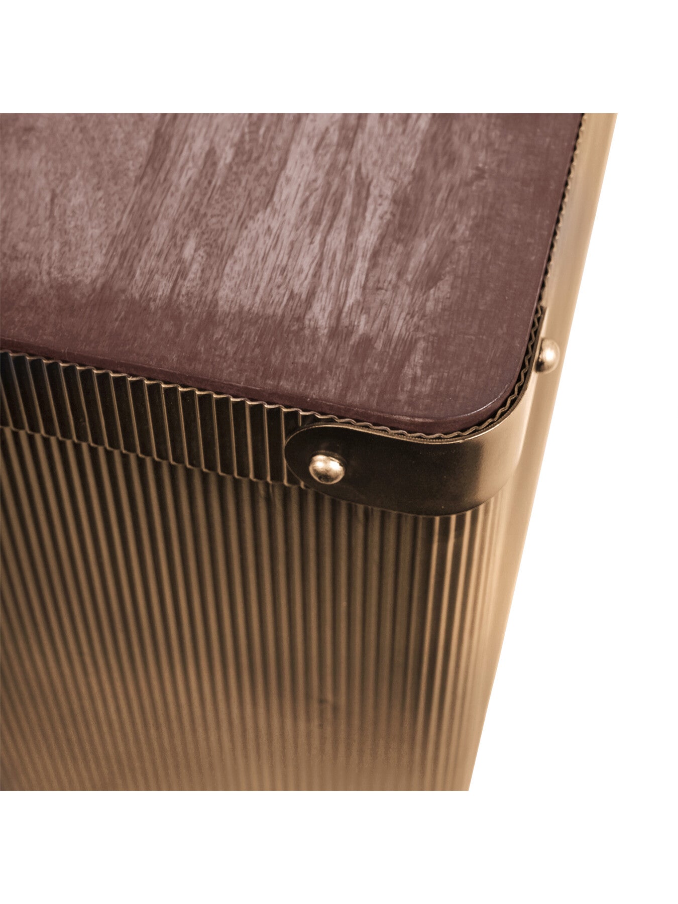 Hunter Corrugated Antique Gold Storage Trunk