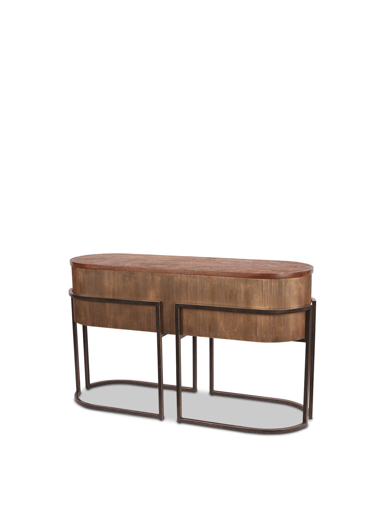 Hunter Corrugated Antique Gold Console Table