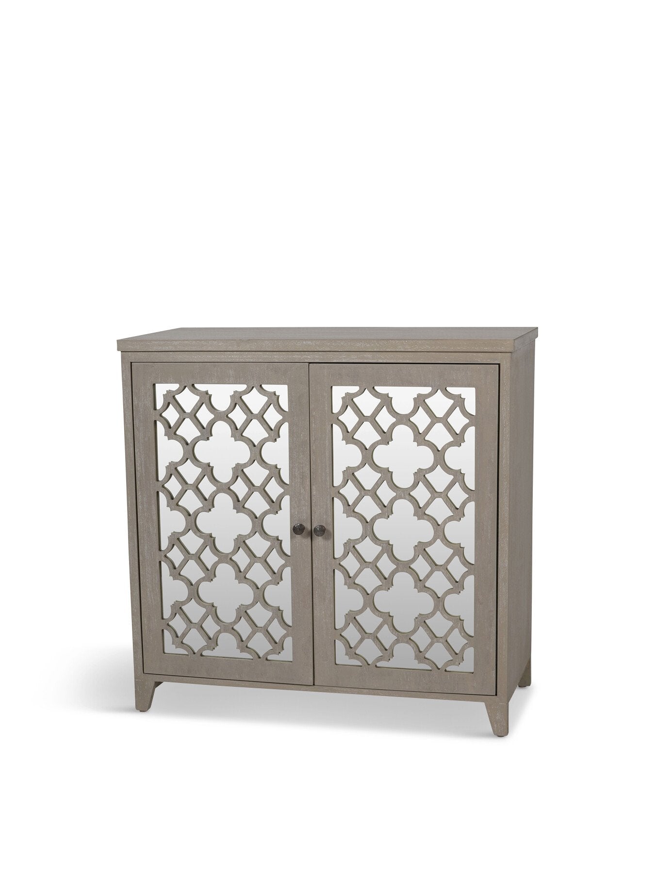 Grey Greystead Wooden Mirrored Slim Sideboard