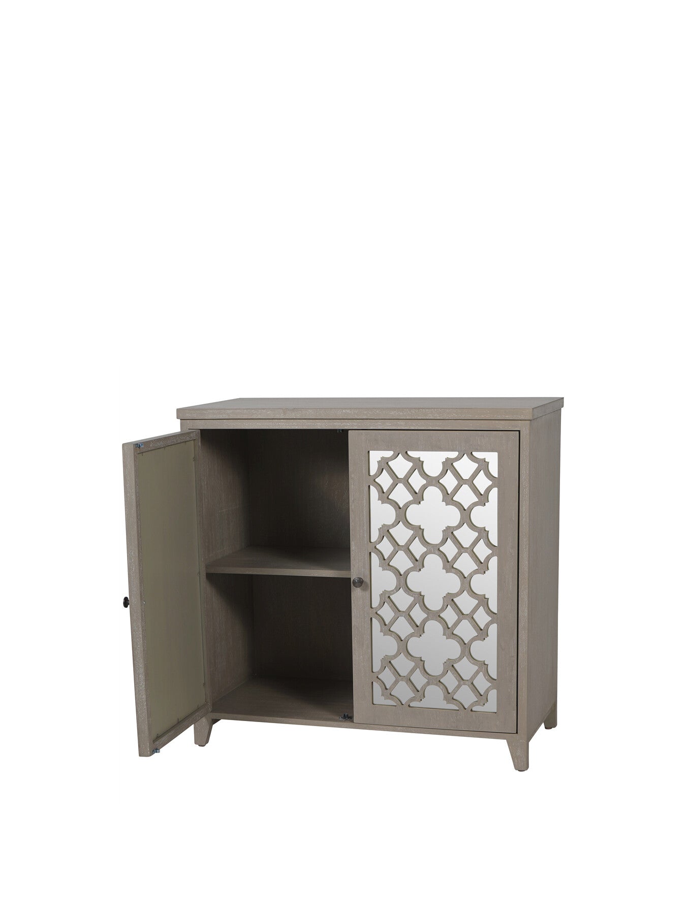 Grey Greystead Wooden Mirrored Slim Sideboard