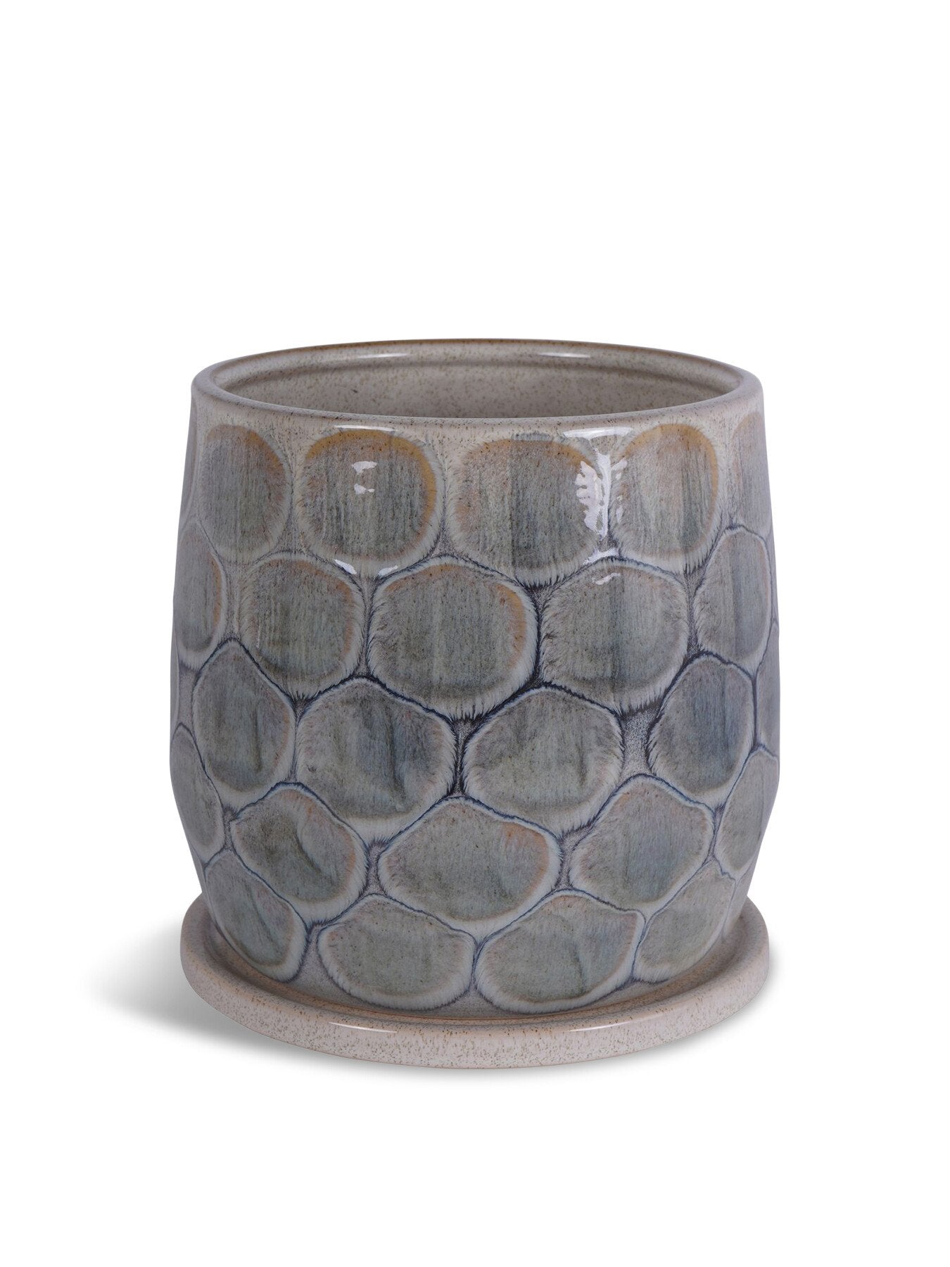 Armadillo Azure Ceramic Planter with Base La