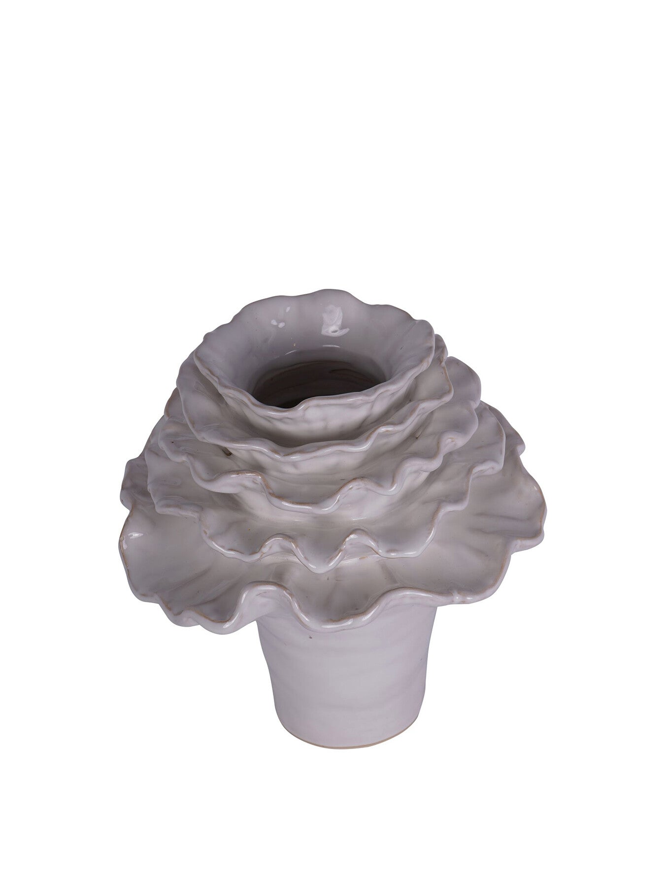 Layered Petals Large Ceramic Off Vase