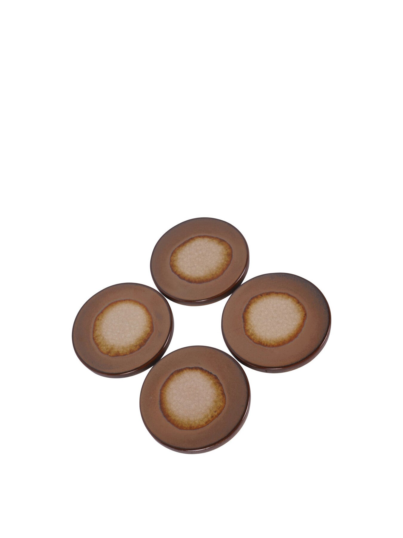 Reactive Glazed Medway Ochre Coaster Set of Fou
