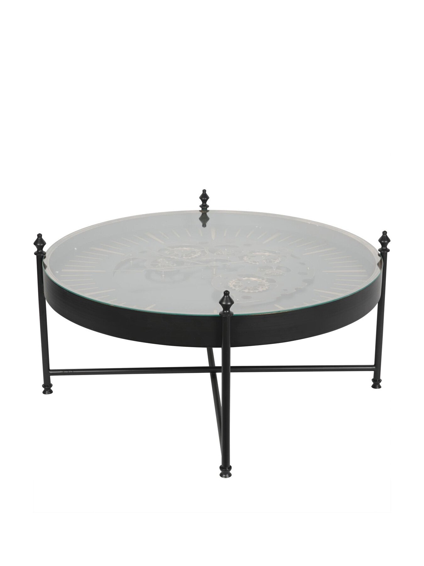 Palladium Coffee Table with Moving Dials Black Gold