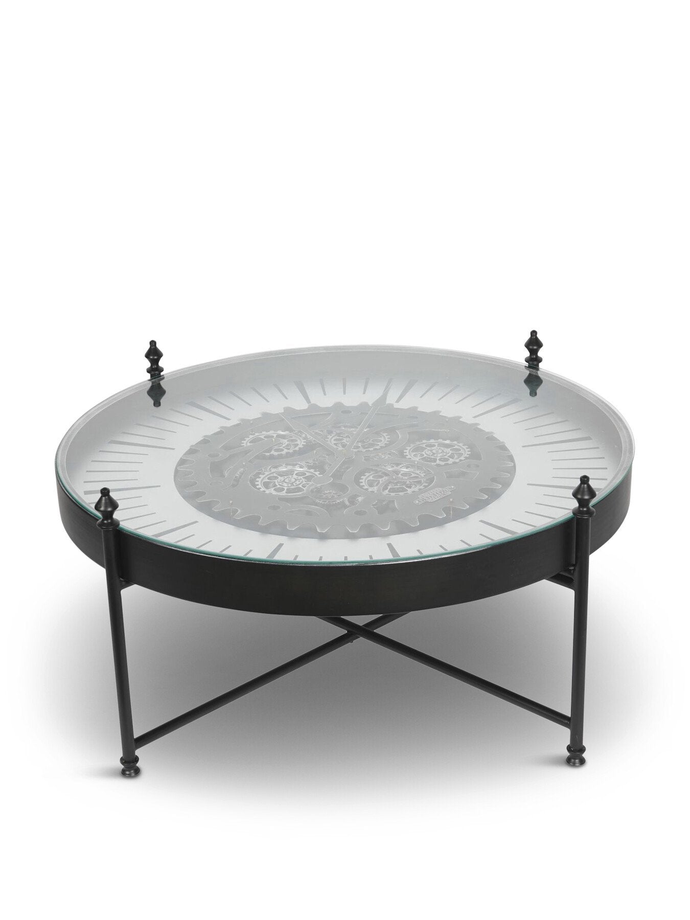 Palladium Coffee Table Wall Clock with Moving Dials