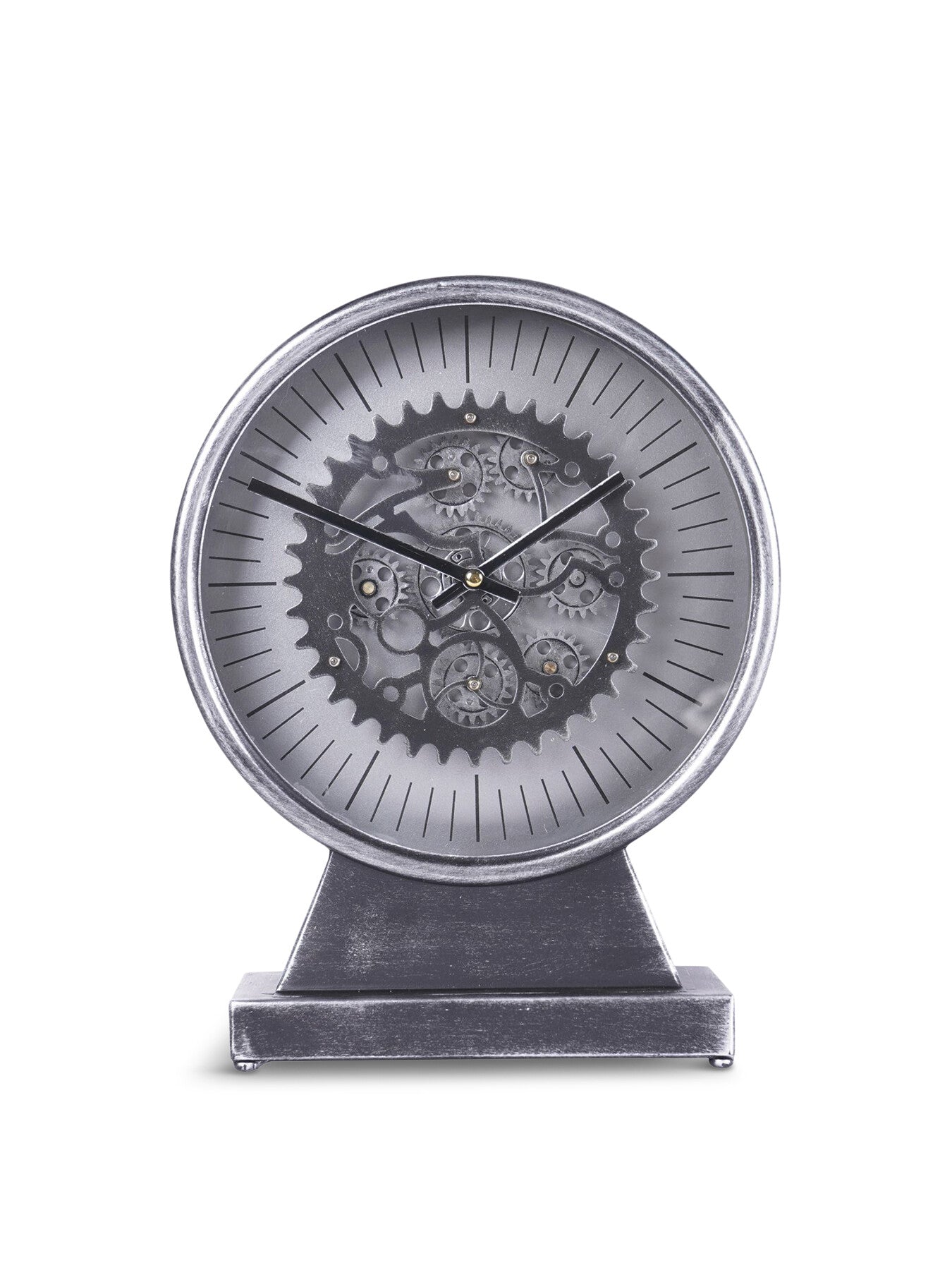 Palladium Mantel Clock with moving Dials Black